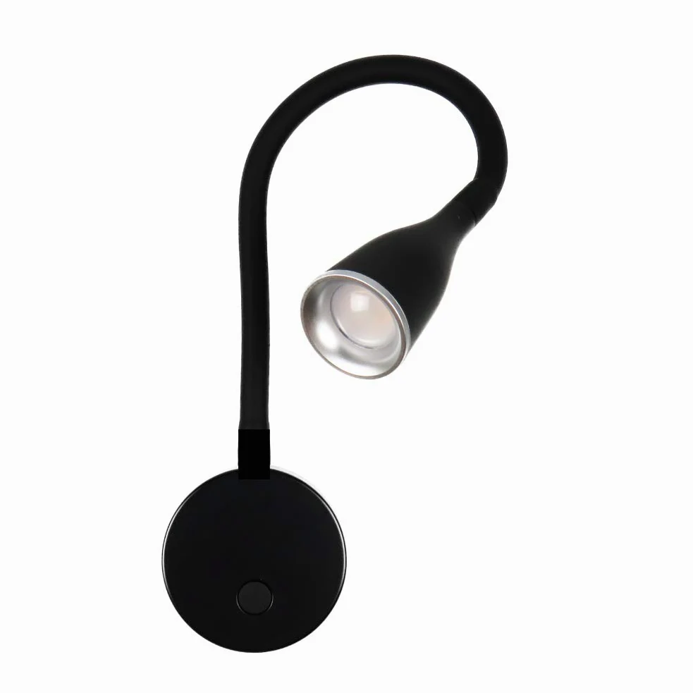 Lampada da letto a LED 'Tulipano I' 4.5W Lampada da lettura Luce da letto nera bianca, colore: nero
