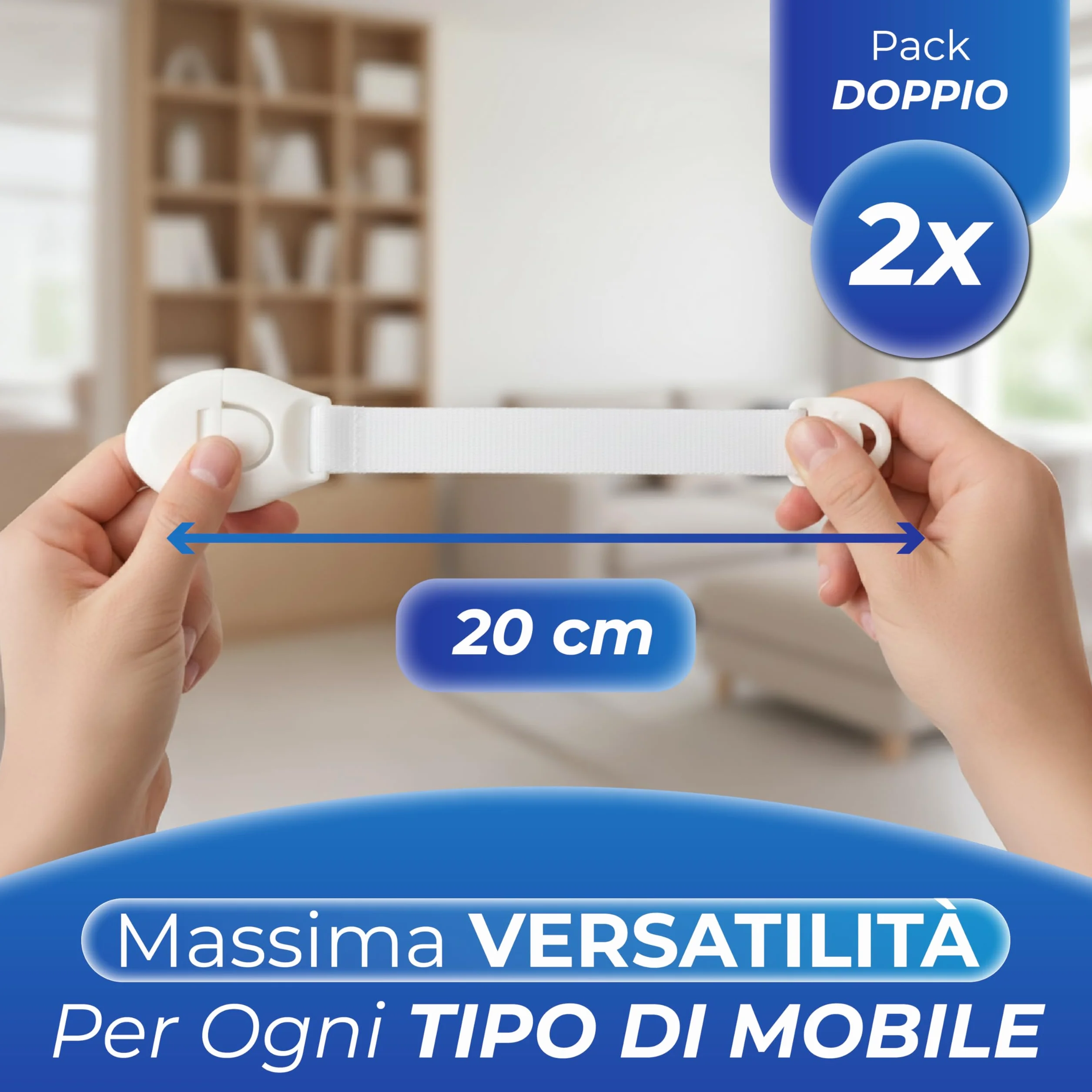 Blocca Cassetti Per Bambini Con Chiusura Di Sicurezza Adesiva, Installazione Senza Fori, Adesivo Ultra Resistente – Sicurezza Per Mobili Cucina Armadi Frigorifero