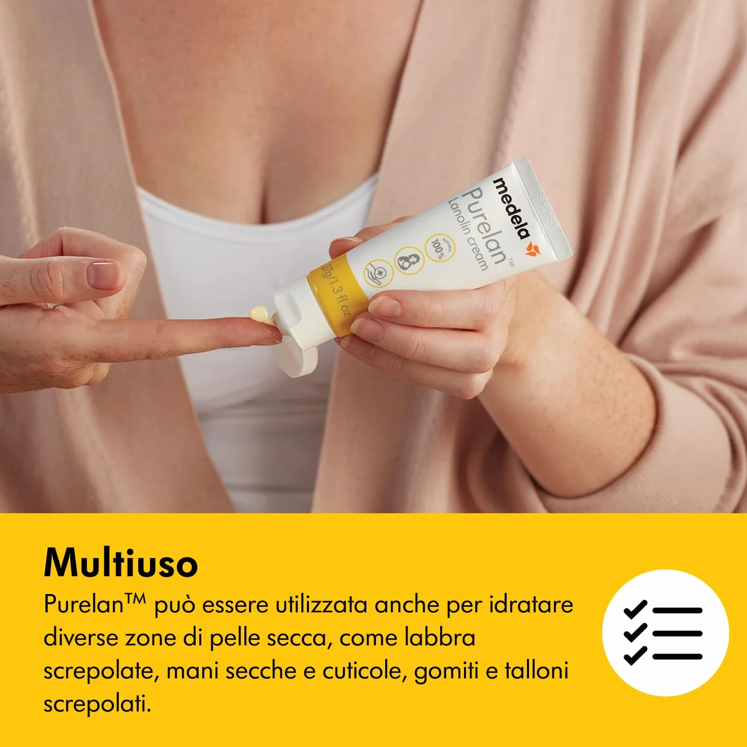 Medela Purelan Crema alla Lanolina per Capezzoli, Sollievo Rapido, 37 g