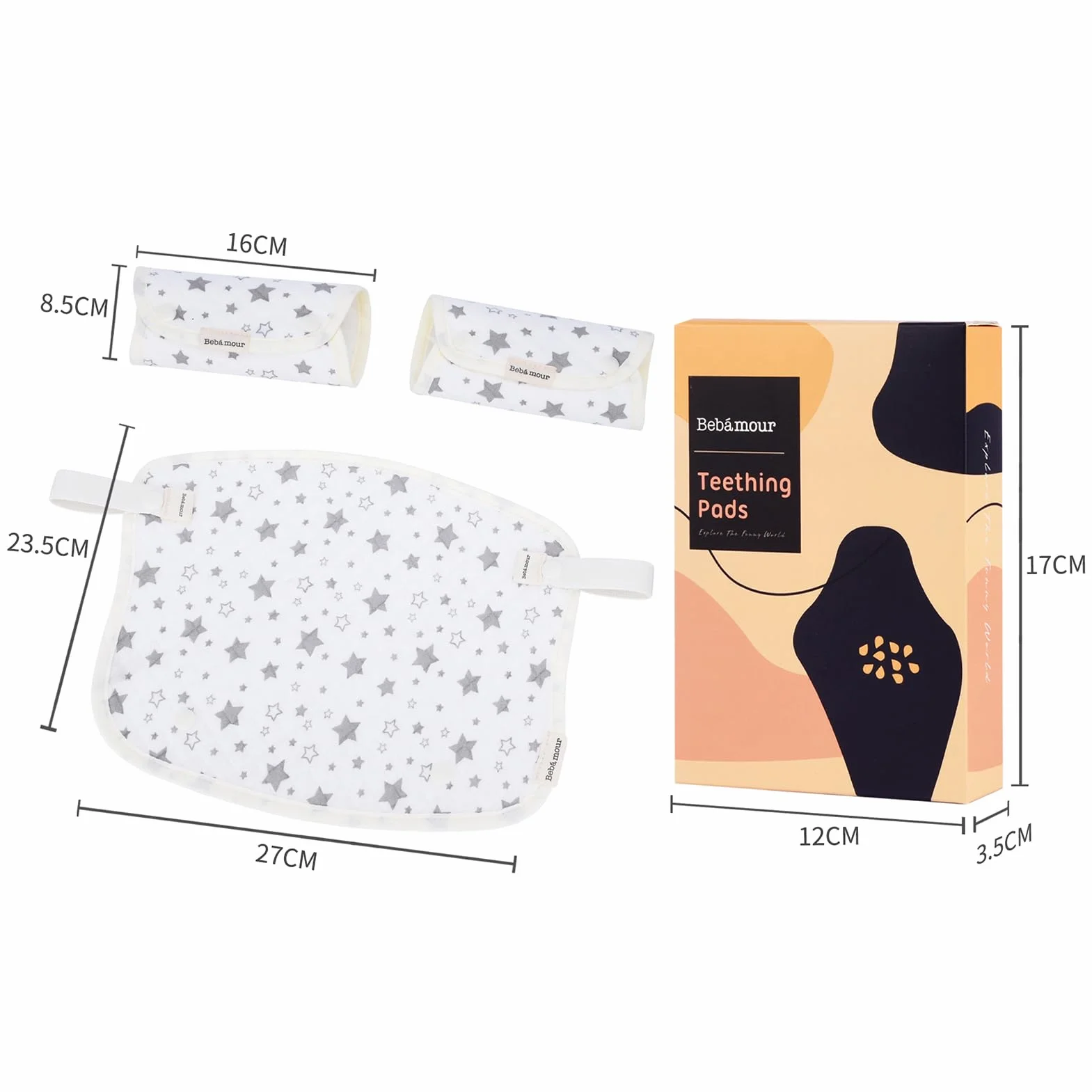 Bebear bavaglini in cotone 100% per marsupio neonato, 3 pezzi assorbenti Star