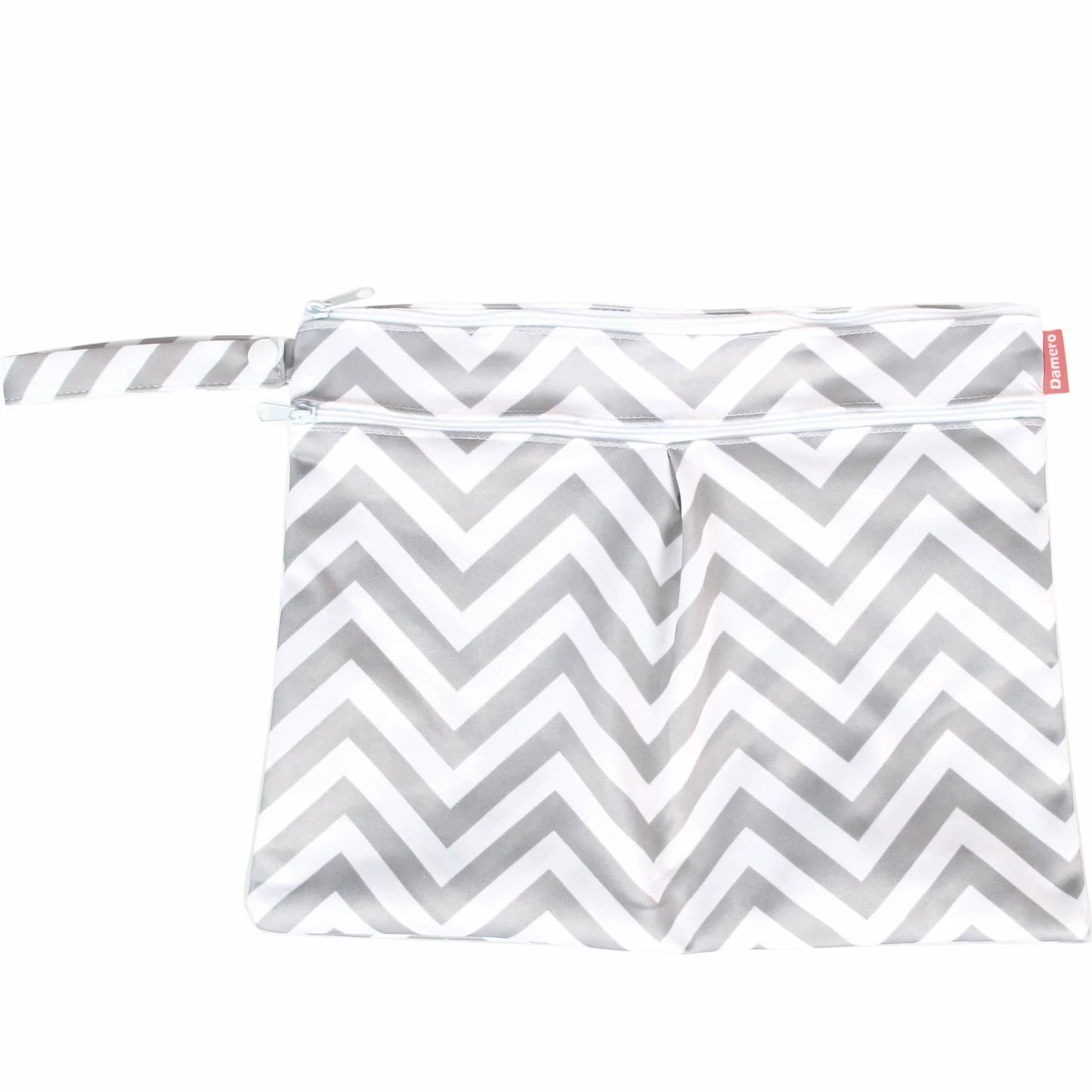 Damero 3pcs Dry Bag Wet Bag per Pannolini Stoffa Daycare Organizzatore Grigio Chevron
