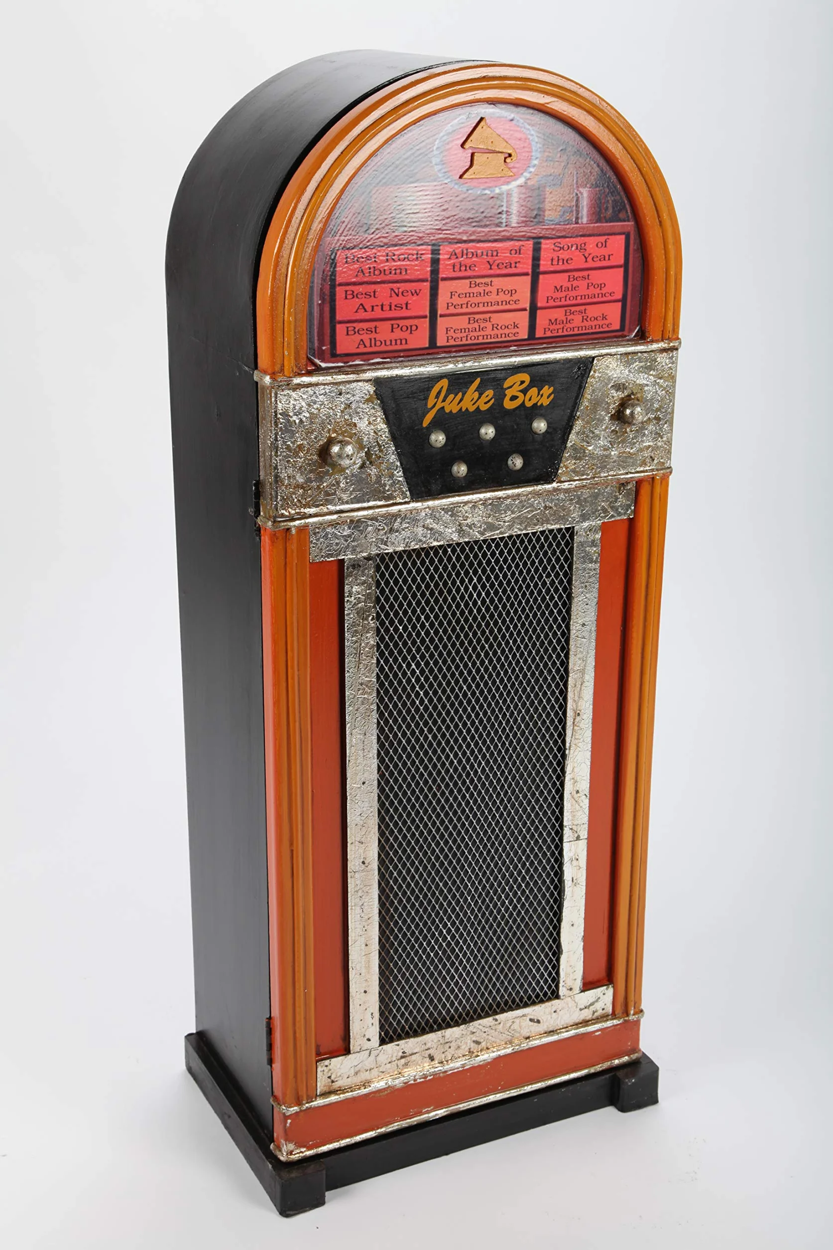 Armadio di design Jukebox retrò arancione/nero 88 cm