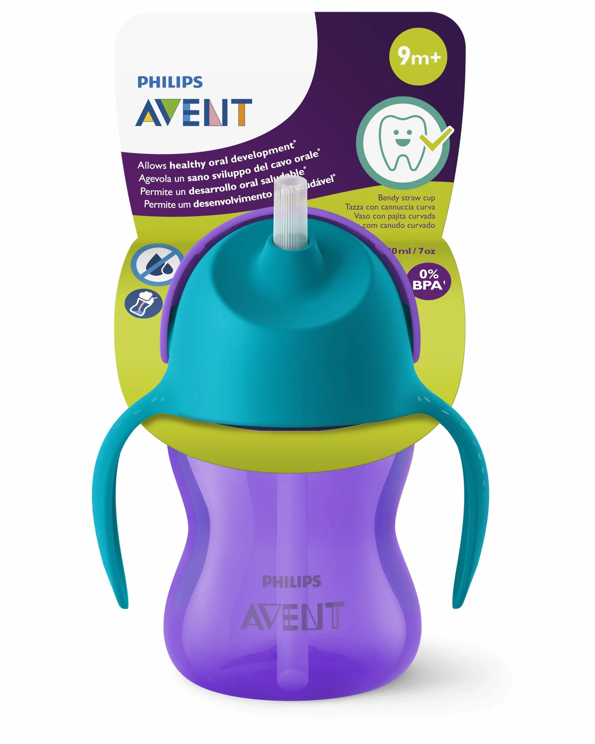Philips Avent Tazza Sippy 200 ml SCF796/02 Senza BPA Viola Blu