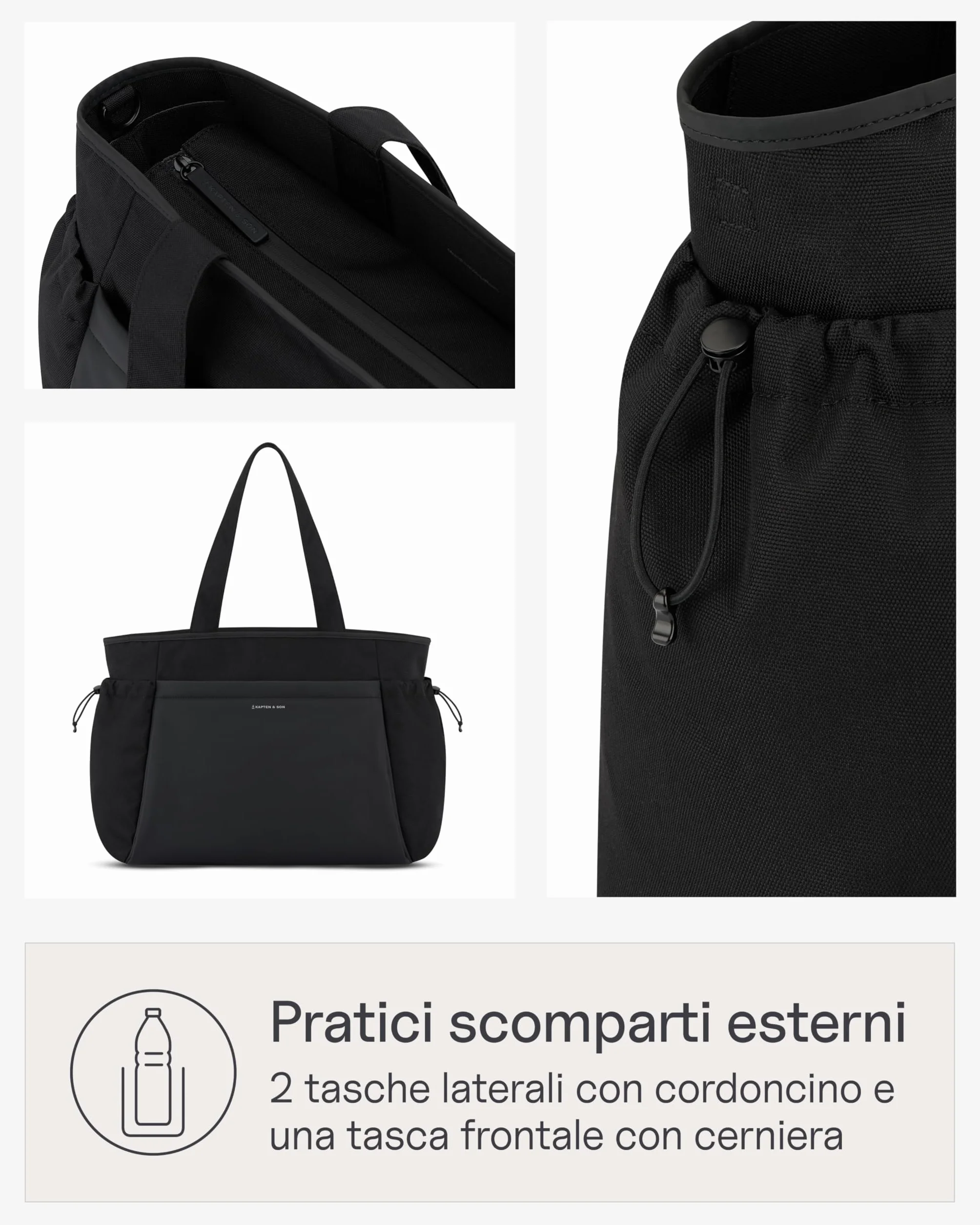 Kapten & Son Shopper Hellvi Diaper Set 25 l, borsa fasciatoio con fissaggio a passeggino e valigia, inclusa borsa da trucco e portabottiglie isolato