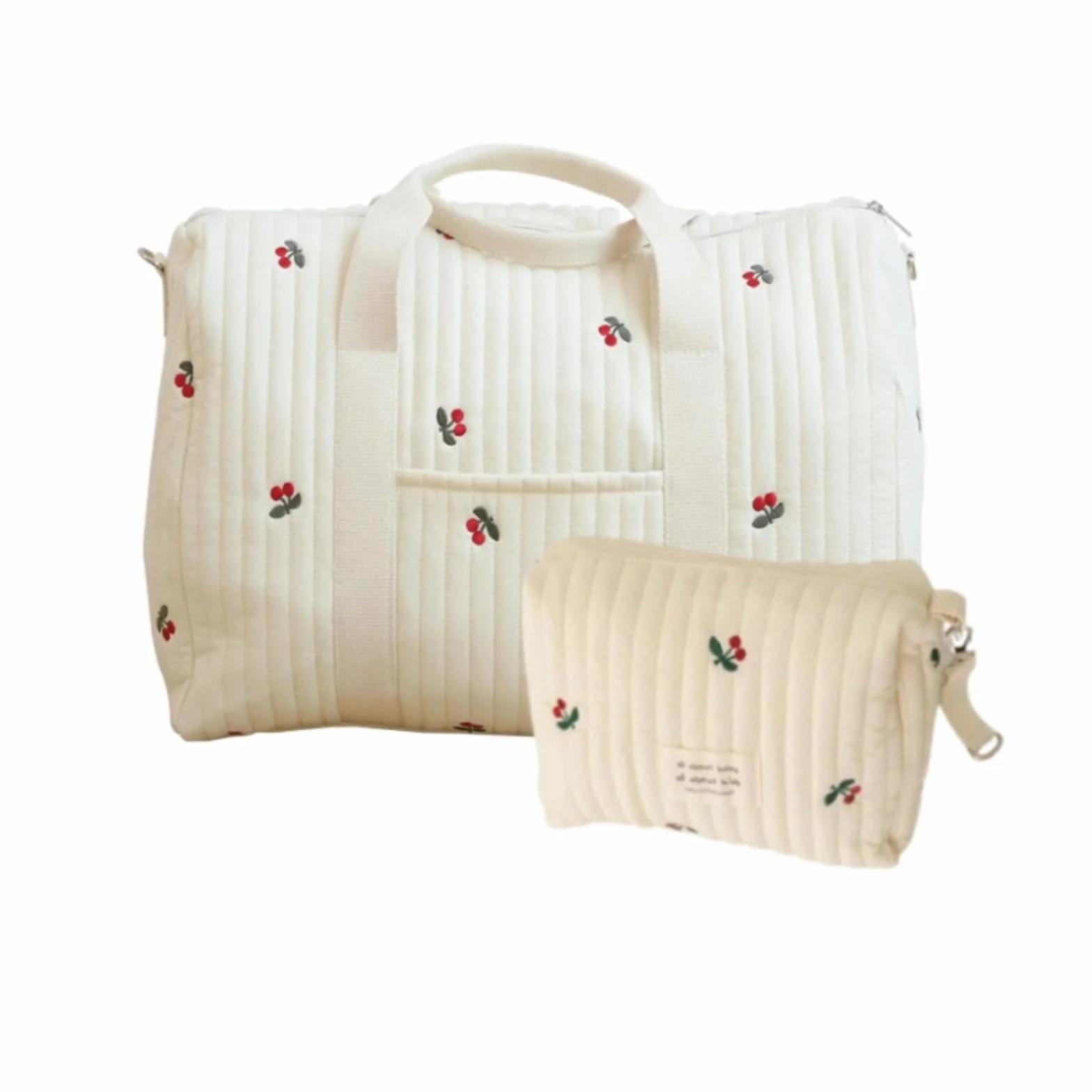 Borsa Parto Ospedale Mamma Grande, Borsa Passeggino Set da 2 Pezzi, Mommy Bag in Cotone con Ricamo