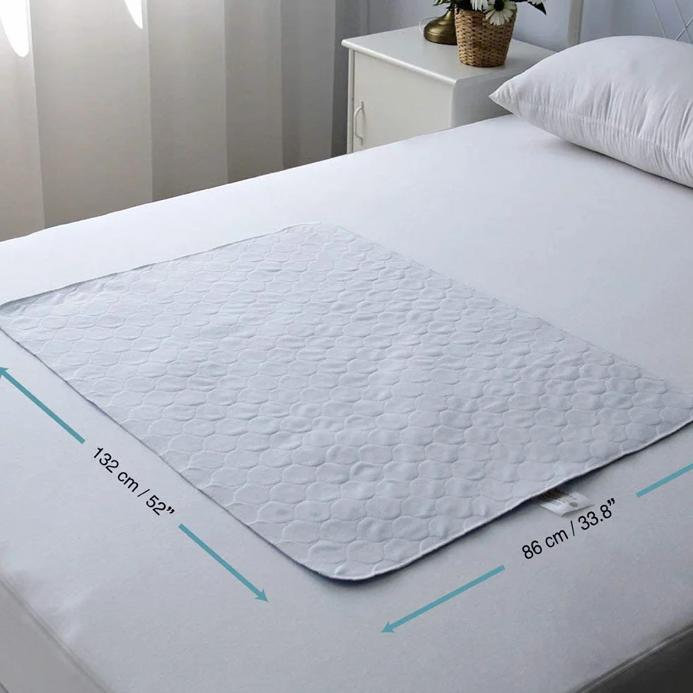 Bedecor Traverse Letto Anziani Lavabili 86x132 cm Set di 2 Impermeabile Assorbente 4 Strati Verde
