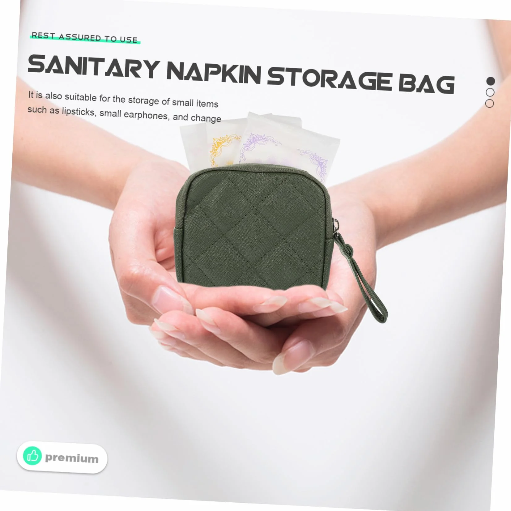 Sacchetto Porta Assorbenti Sanitario Portatile Custodia Igienica Femminile Borsa Salvaspazio Per Viaggio