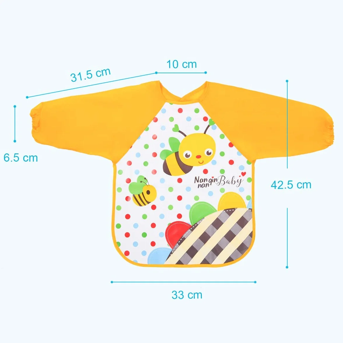 Vicloon Bavaglini con Maniche 4 Pezzi Impermeabile per Bambini 6 Mesi-3 Anni