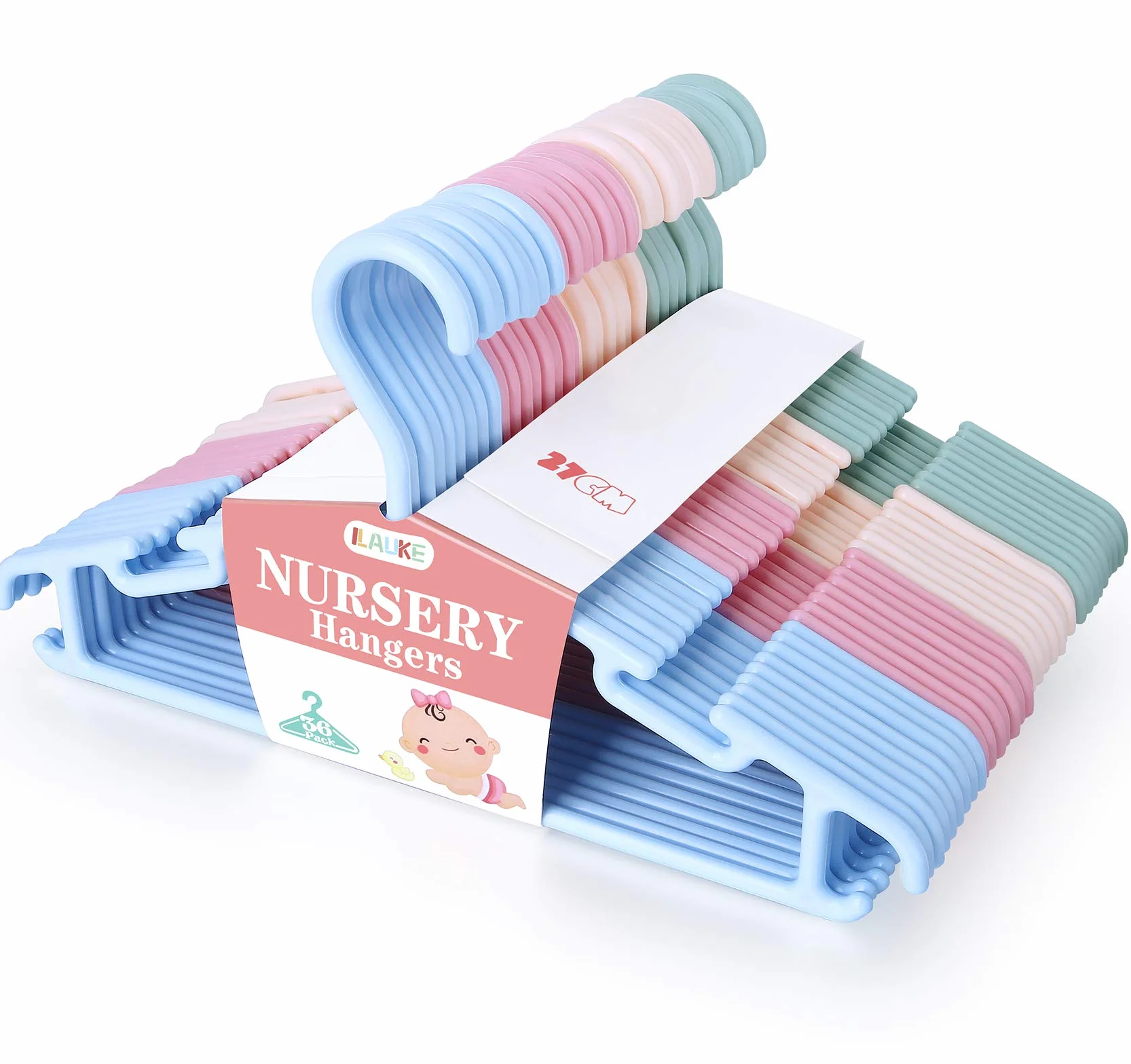 Grucce colorate in plastica salvaspazio 36 pezzi design tubolare antiscivolo