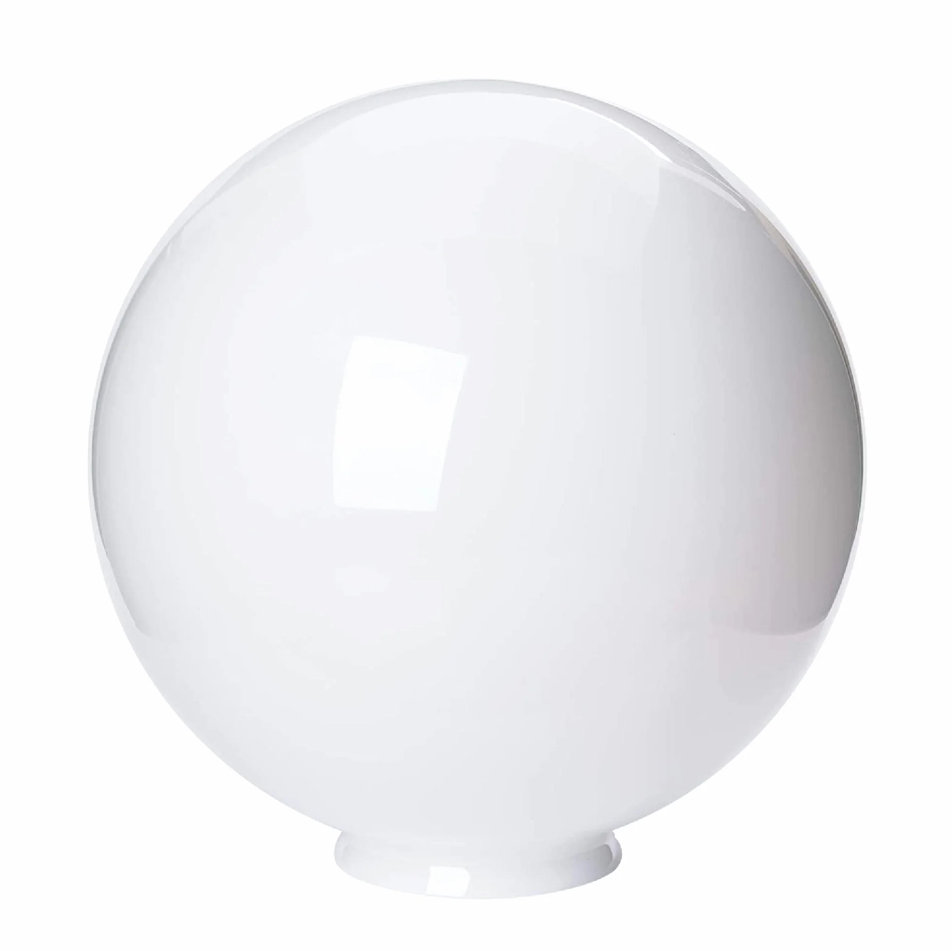 Sfera di Vetro Con Foro in Diverse Misure - Paralume Con Bordo di Presa in Vetro Opale Bianco Lucido di Ricambio (Ø 250mm)