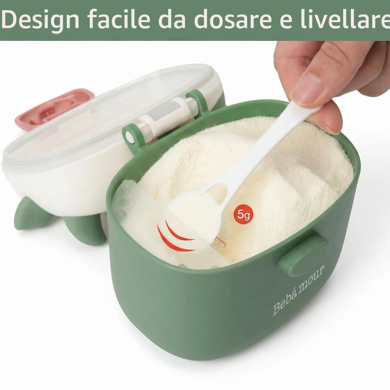 Bebamour Formula Dispenser Latte in Polvere 460 ML Contenitori Snack Portatile New Black