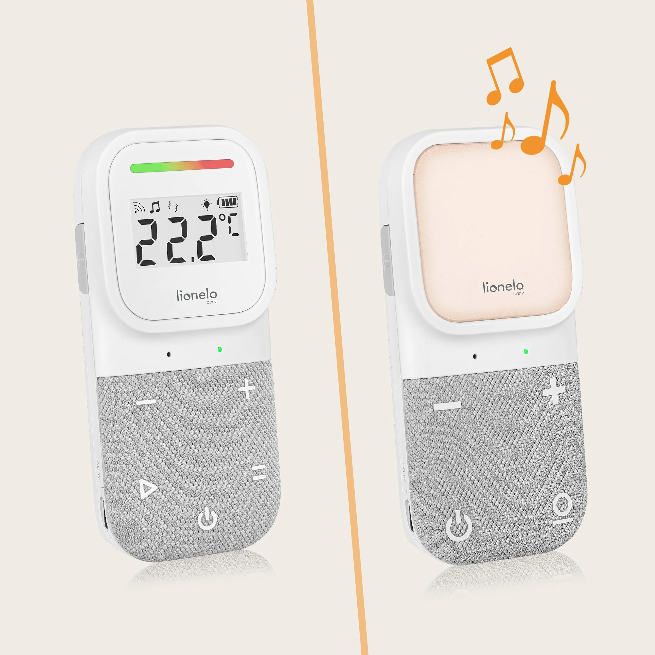 Lionelo Babyline 2.3 Baby Monitor z mikrofonem audio, światłem nocnym, zasięg 400 m, LCD, niania elektroniczna