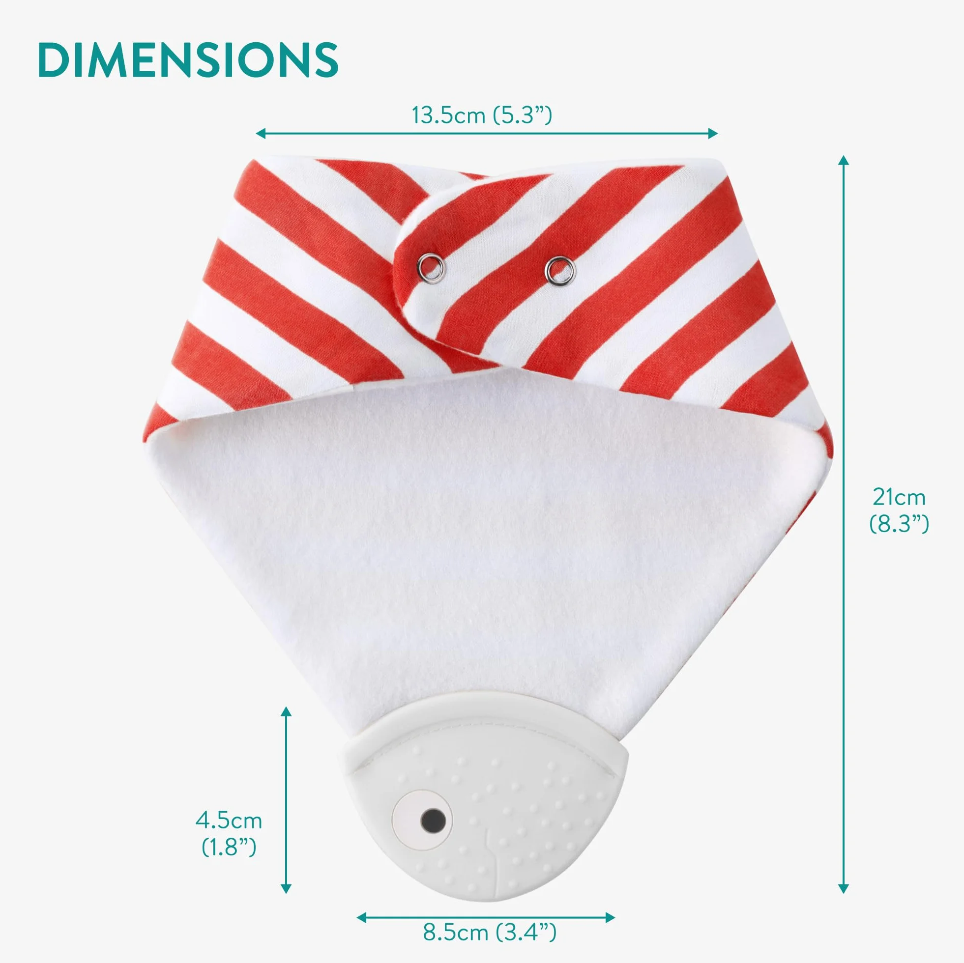 Navaris Bavaglini a Bandana con Massaggiagengive - Set di 2 - Bavaglino 100% Cotone Morbido per Dentizione - dai 2 Mesi - Strisce Gialle e Verdi