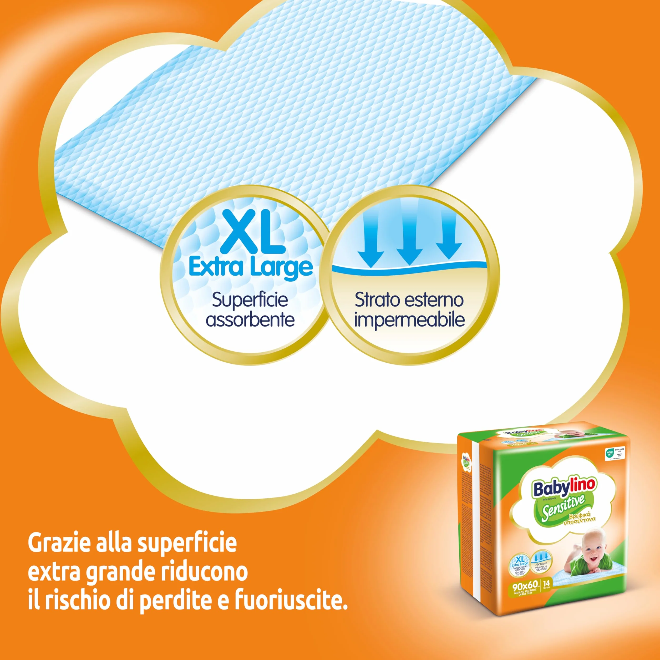 Babylino Sensitive Teli Cambio 90x60cm, 14 sztuk