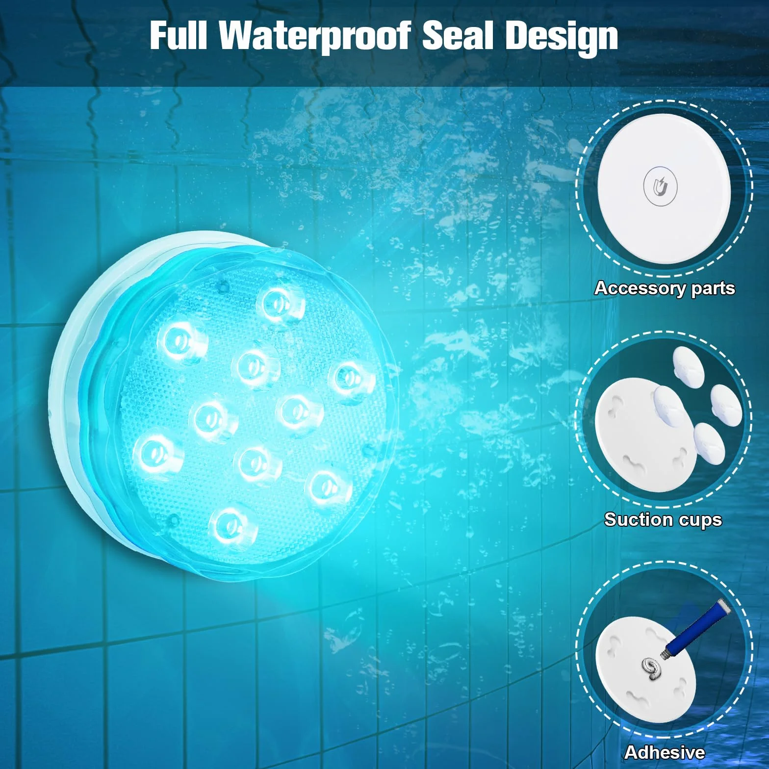 Idealife Luce Ricaricabile Usb Luci Subacquee Luci A LED Con Telecomando Decorativa Impermeabile Magnetica Luce Notturna Luce Acquario Sommergibile Per Giardino Natale Feste Spa Campeggio(2 Pcs)