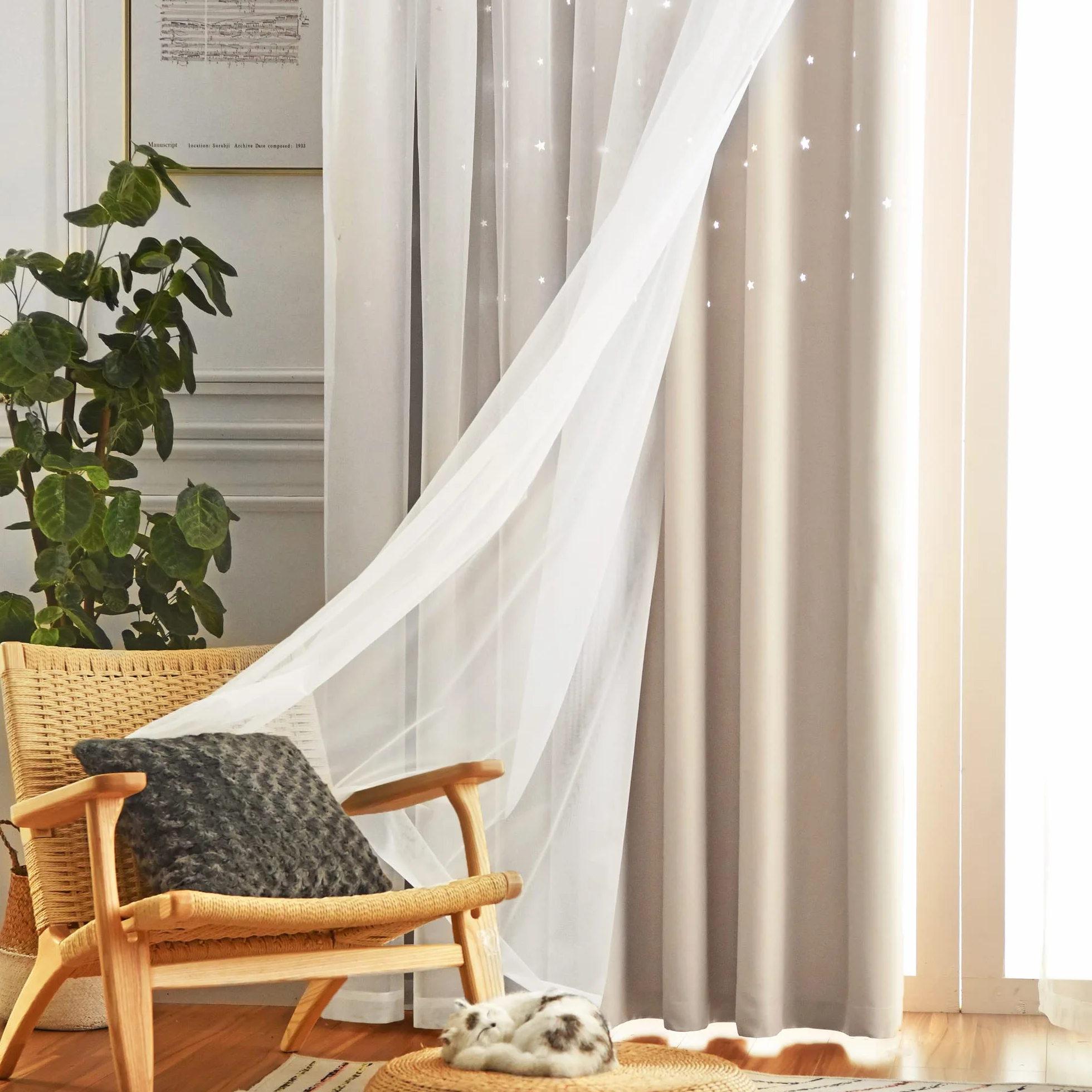 Loyala Tende Oscuranti Stelle 132x244 cm Set 2 Pannelli Camera da Letto Bambine