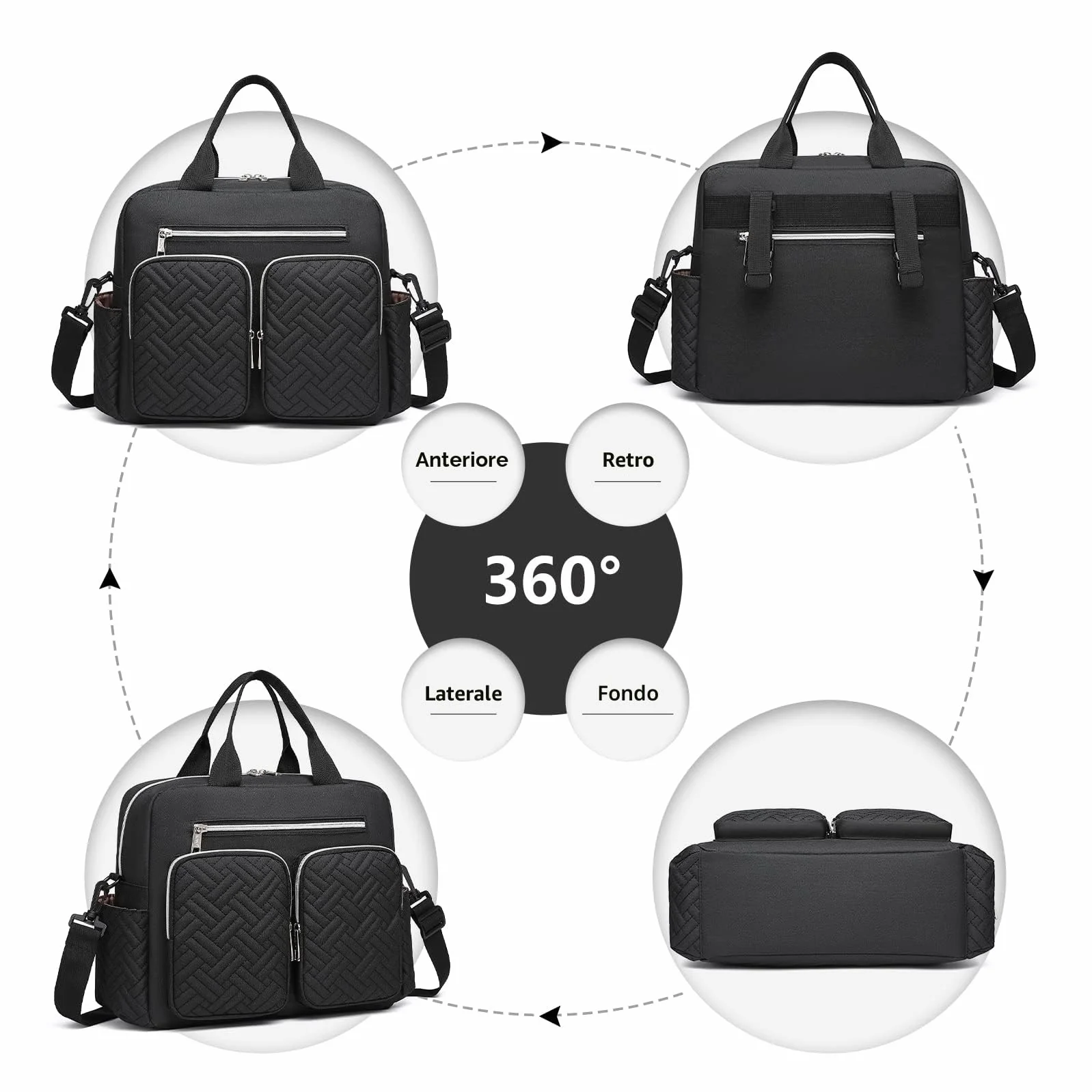 KONO Borsa Fasciatoio Passeggino Neonato Impermeabile con Tasche Isolate Leggera per Viaggi