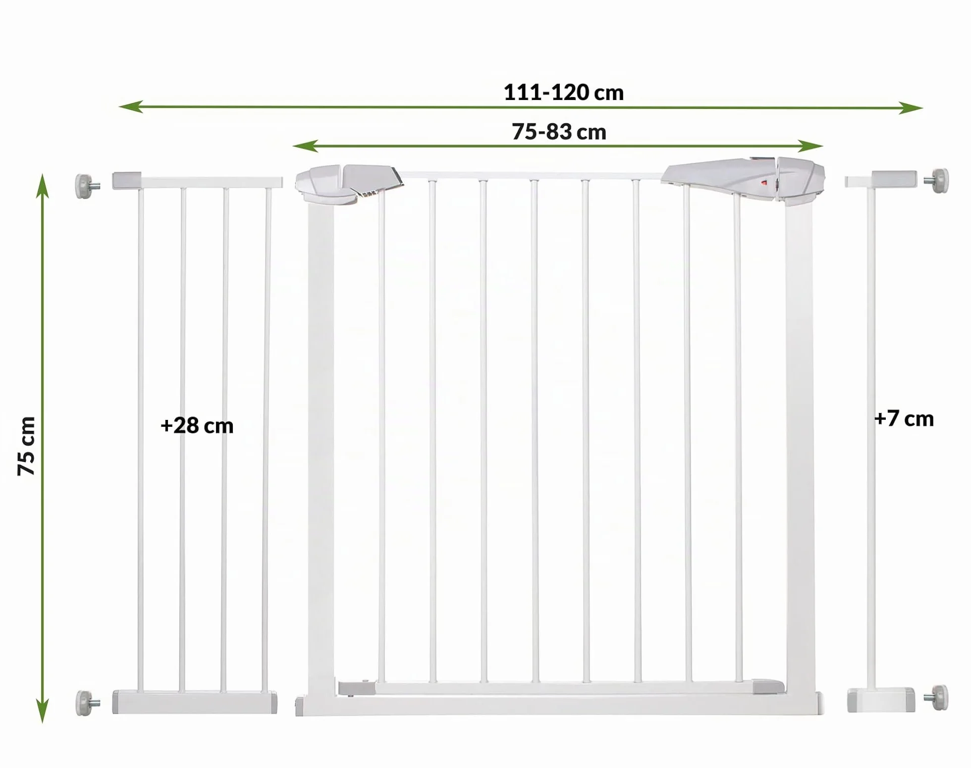 SPRINGOS Barriera di Sicurezza per Porte e Scale 111-120 cm 2 Estensioni