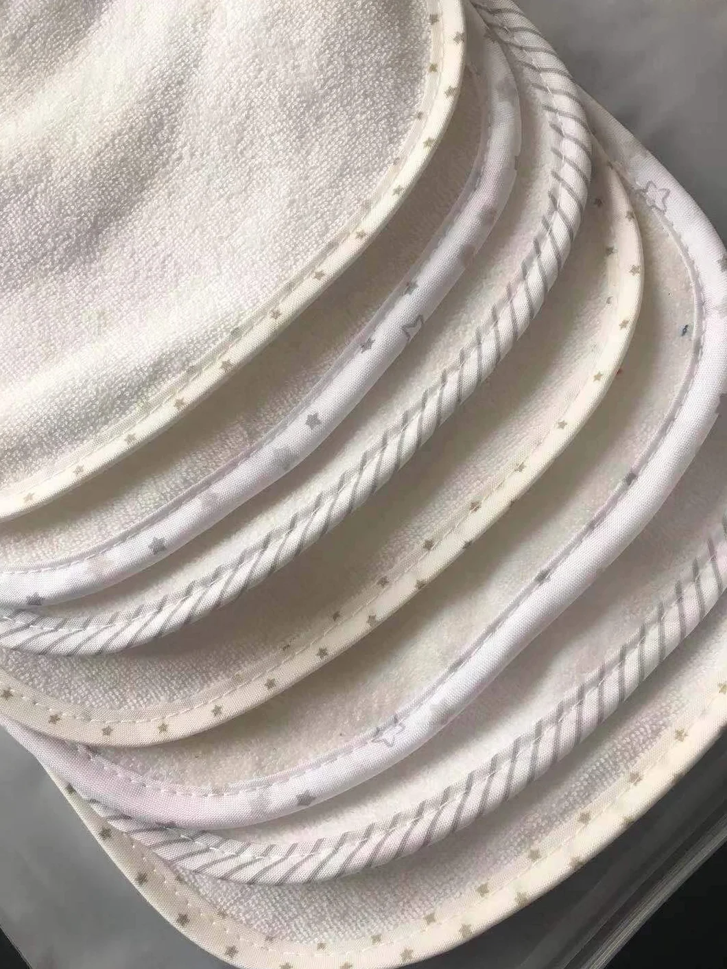 Set di 7 bavaglini morbidi a doppio strato 100% cotone assorbenti bianco