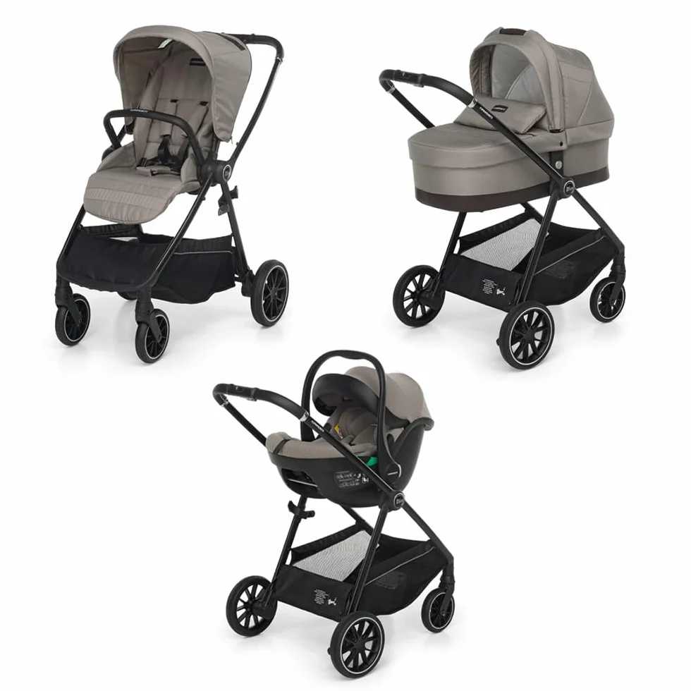Foppapedretti Trio Divo I-Size, System Modułowy dla Dzieci, Gondola Wózek i Fotelik Samochodowy I-Size, Składany, Zgodny z ECE R129, Lekki