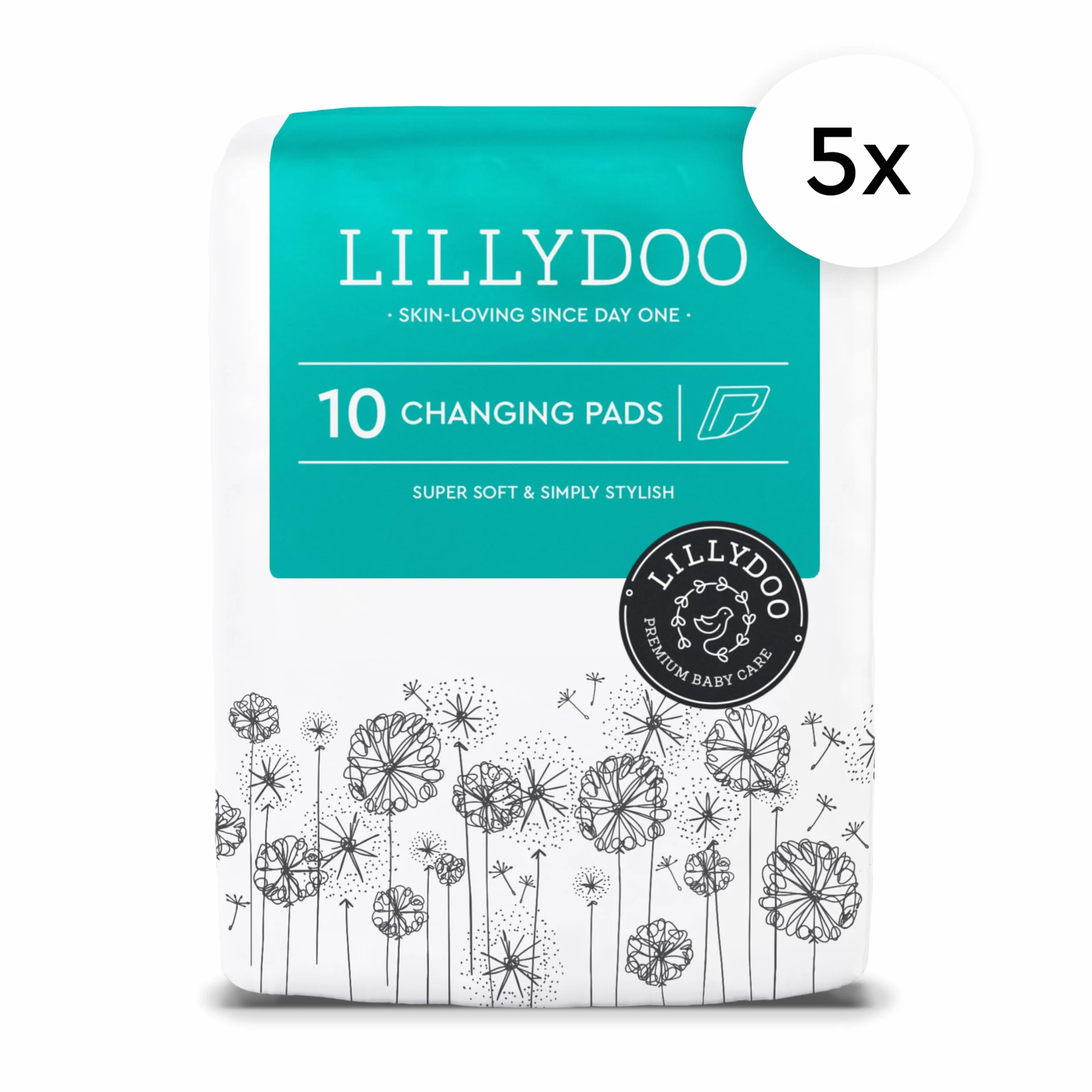 LILLYDOO Teli cambio 60x60 cm 50 pezzi senza profumi pelli sensibili dermatologicamente testati