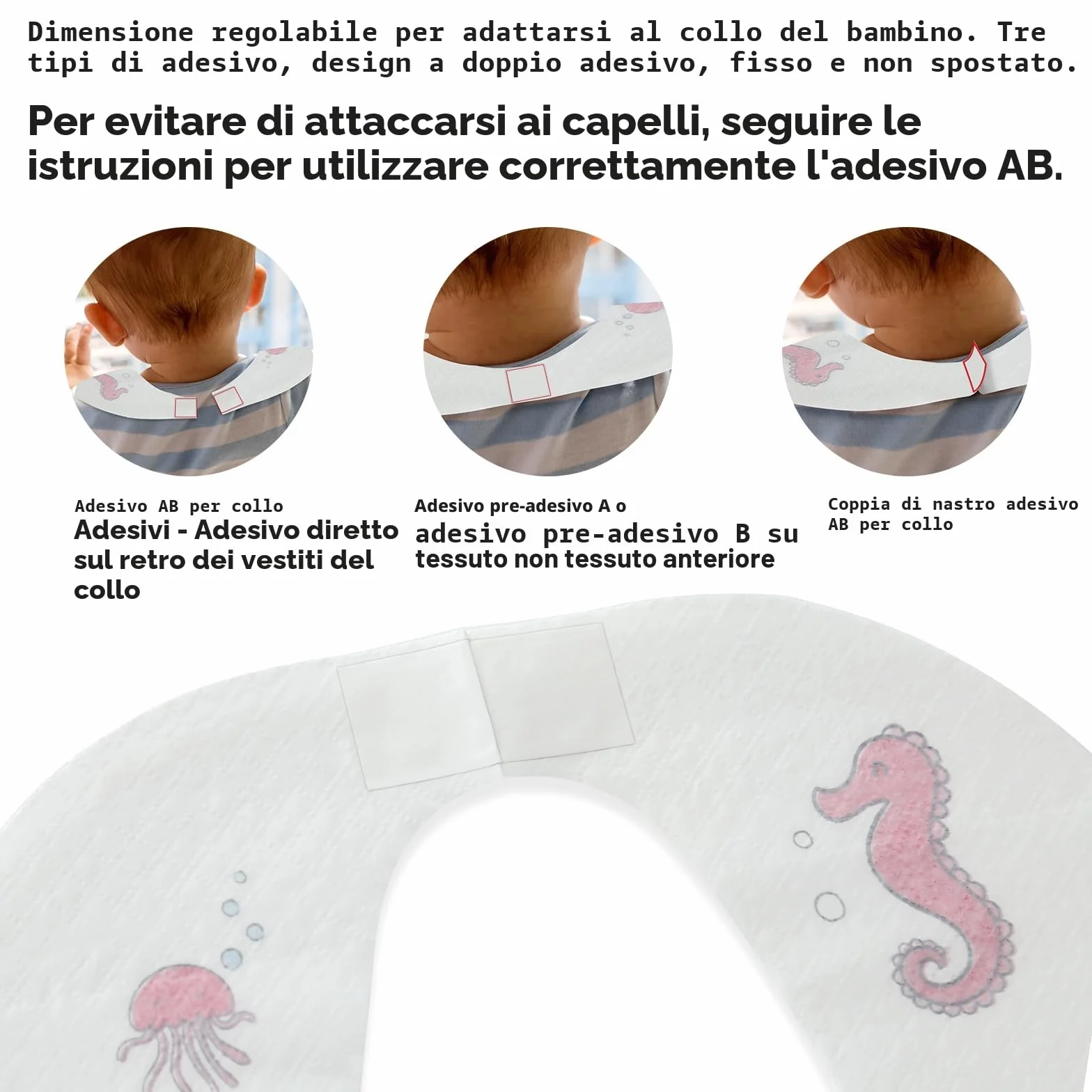 Bavaglini Monouso per Svezzamento Bambini, Misura Regolabile, Impermeabile, Alto Assorbimento