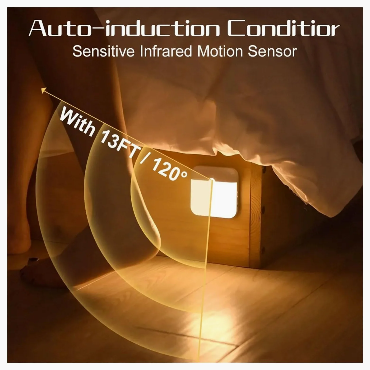 Luce Notturna A LED Con Sensore Di Movimento, Lampada Quadrata Ricarica For Camera Da Letto, Cucina, Scale, Corridoio, Armadio, Illuminazione(Cold White,4 Pcs)
