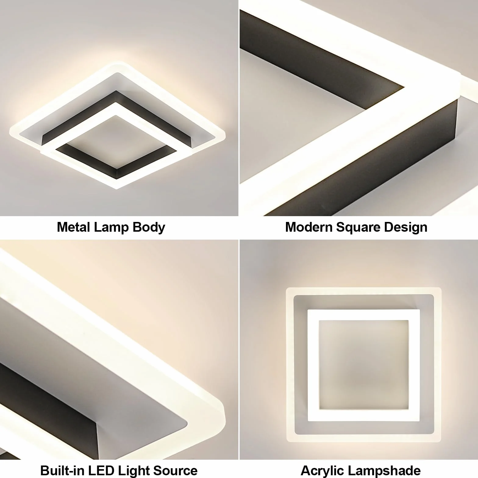 Comely Plafoniera Led Soffitto Quadrata, 30W Moderna Lampada da Soffitto Luce Naturale 4500K, Acrilico Lampadario LED Soffitto per Camera da letto, Soggiorno, Cucina, Corridoio