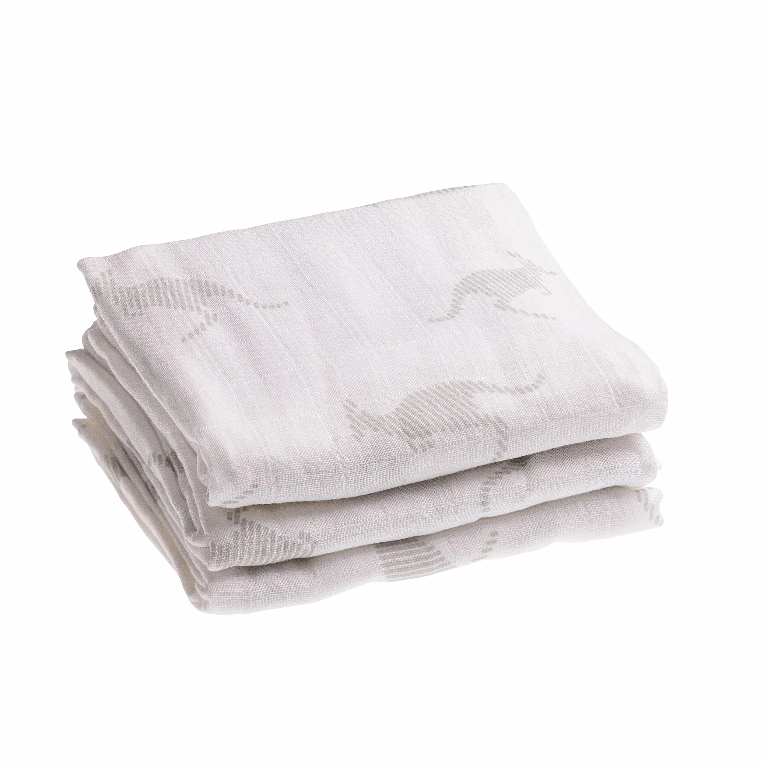 Teli Mussole Oekotex Neonato 70 x 70 cm Confezione da 3 Grey Kanga