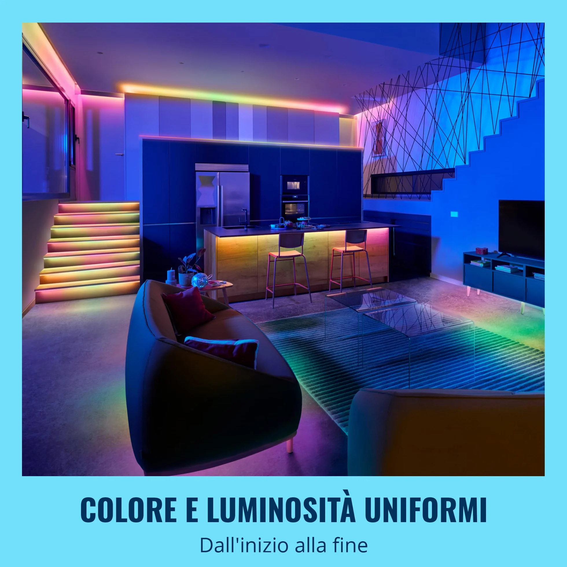 Wiz Striscia LED RGBIC Striscia luminosa a LED-20m,16 milioni di colori+sfumature di bianco,scenari luminosi dinamici,connessione al Wi-Fi,controllo vocale/app,funziona con Google Home,Alexa e HomeKit