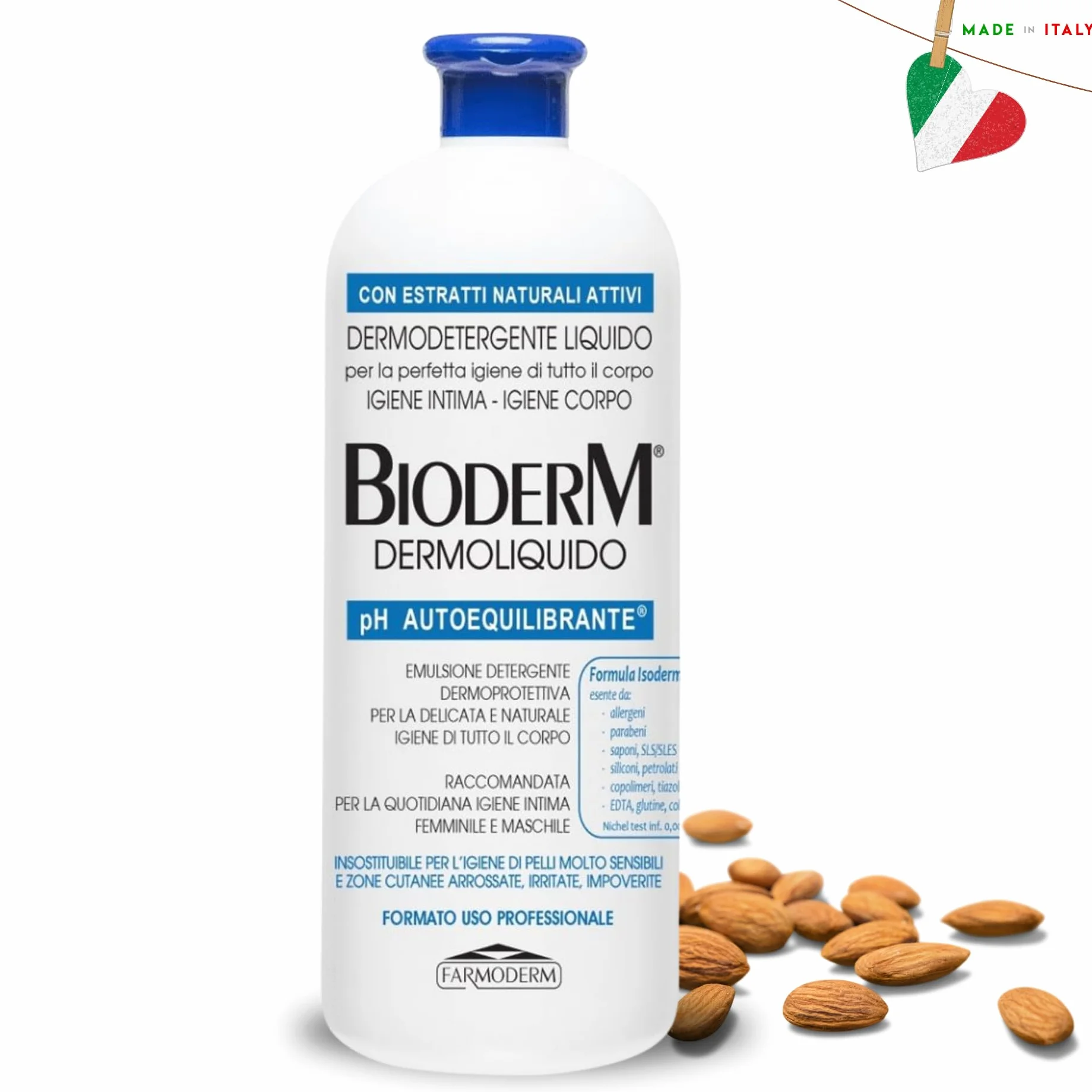 BioDerm Dermoliquido Detergente per Pelli Sensibili e Igiene Intima 1000 ml