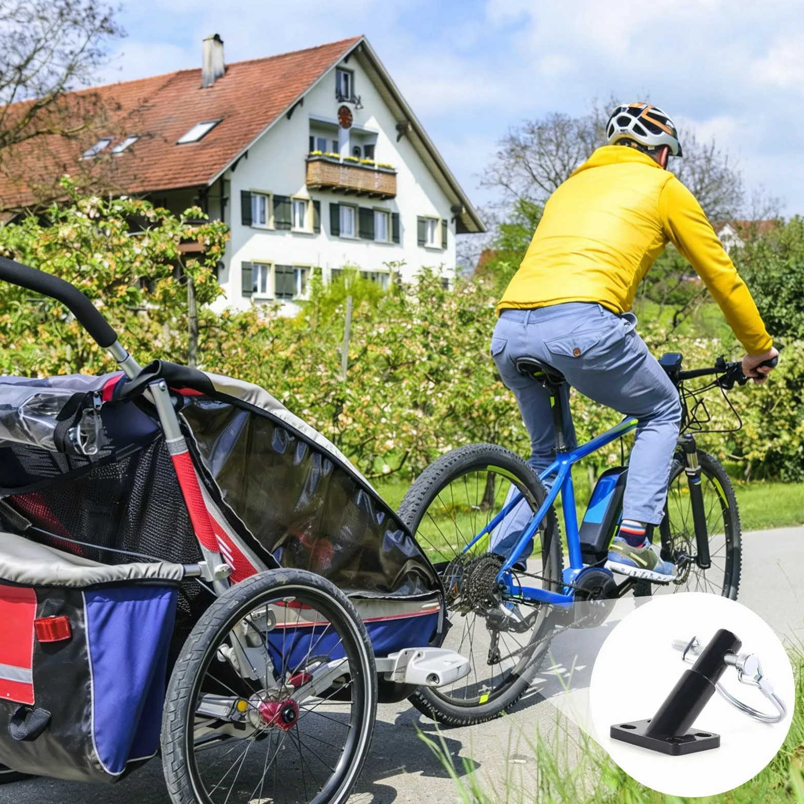 Gancio di traino per bicicletta con perno di sicurezza