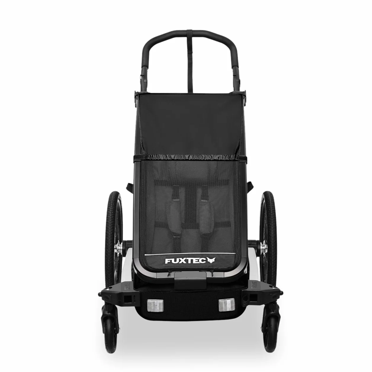 FUXTEC Rimorchio per Bici FX-FA1S Carrello 1 Posto Bambini Pieghevole Parasole Parapioggia Cintura Sicurezza