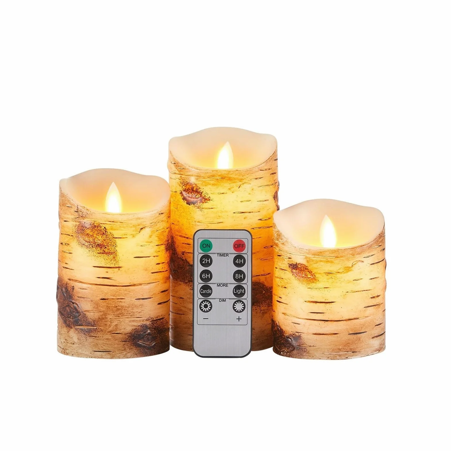 Candele senza fiamma, Candele a batteria Candele senza fiamma a LED in vera cera con telecomando e timer, Candela elettronica finta for decorazioni for la casa delle feste, Set di 3 (Size : B)