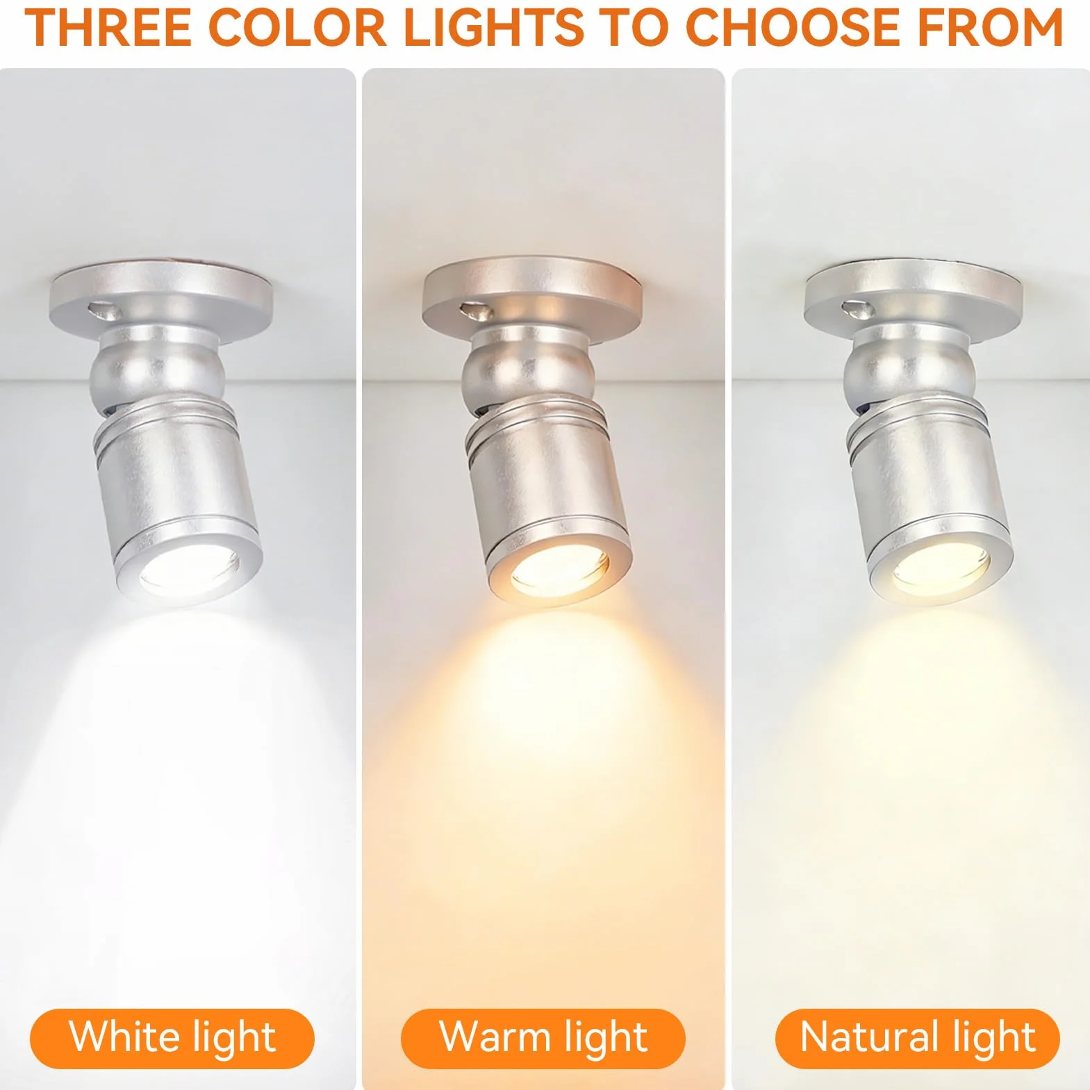 4 Faretti Con Display A Led, Mini Faretti Dimmerabili Da 5 V, Alimentati Tramite Usb Faretti Da Interni Faretti Con Display A Led Per Vetrina Di Gioielli, Portico D'ingresso (Luz De La Naturaleza)