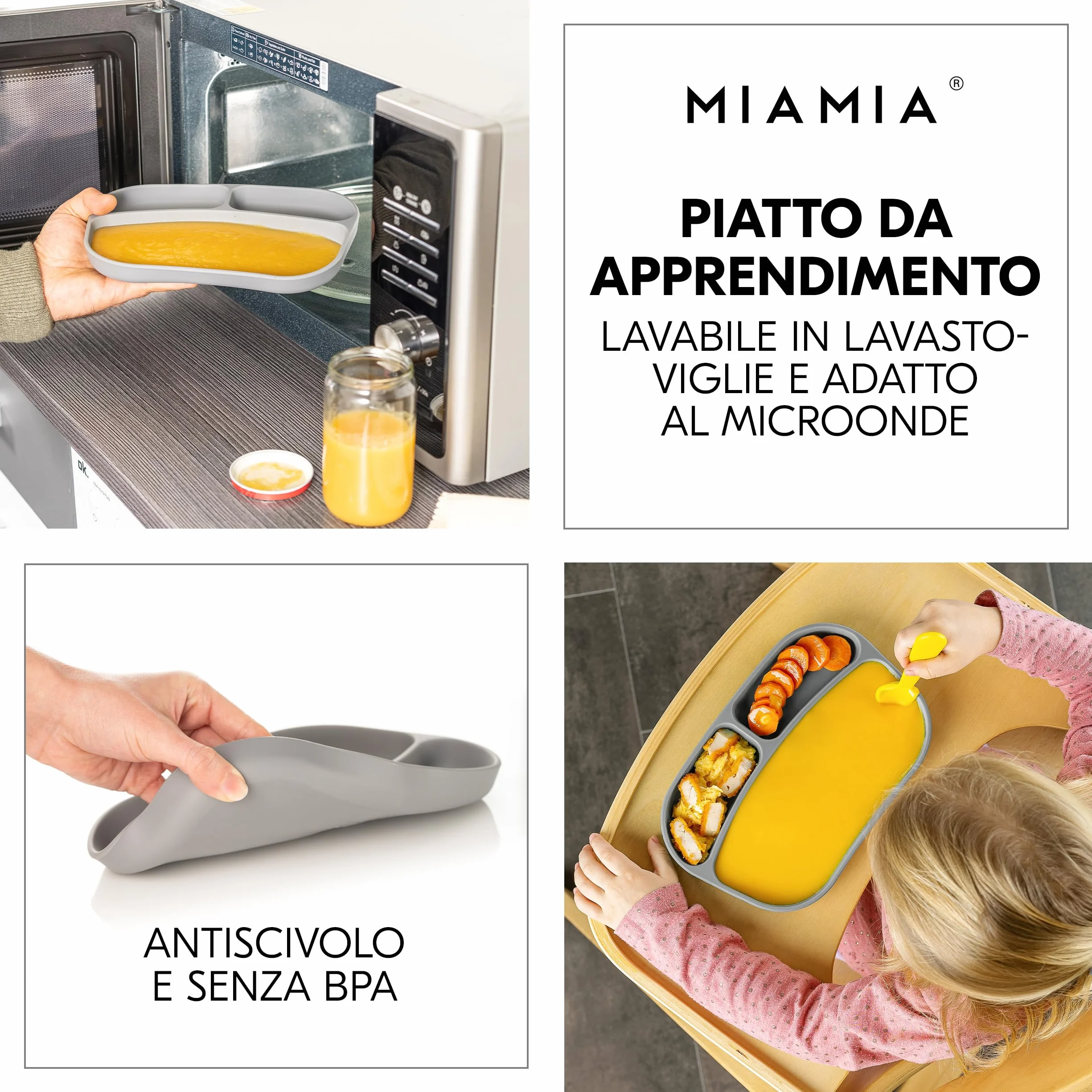 hauck Seggiolone Set Alpha+ Move - Sedia Evolutiva Legno con Ruote, Vassoio e Cuscino - 2 Piatti in Silicone - Legno/Mint