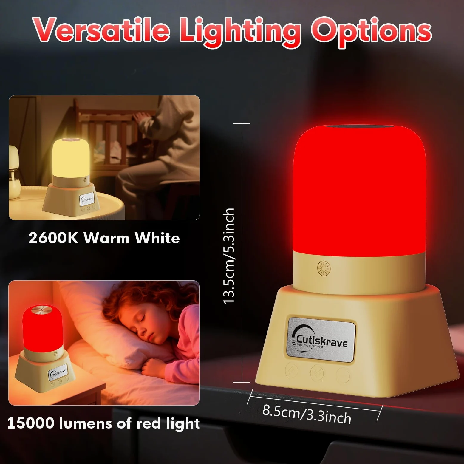 Lampada notturna a luce rossa per dormire, lampada da scrivania con lunghezza d'onda 670 nm, telecomando touch, luce rossa per dormire, sostenuta dalla scienza, per rilassamento profondo, viaggi