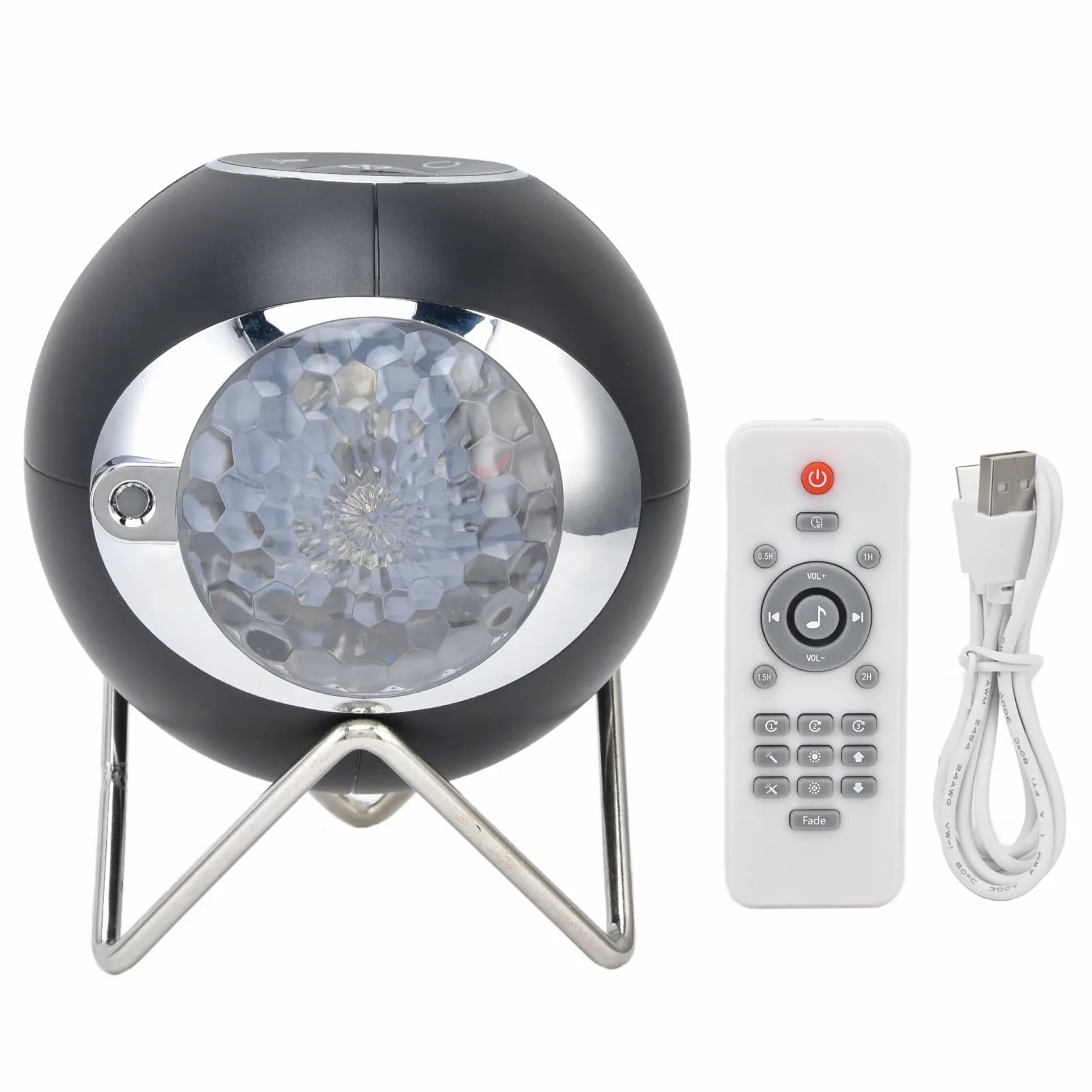 Lampada proiettore a stella, luminosità regolabile, proiezione musicale, luce notturna, cronometraggio, telecomando colorato, ricaricabile, 1800 mAh, per feste per bambini