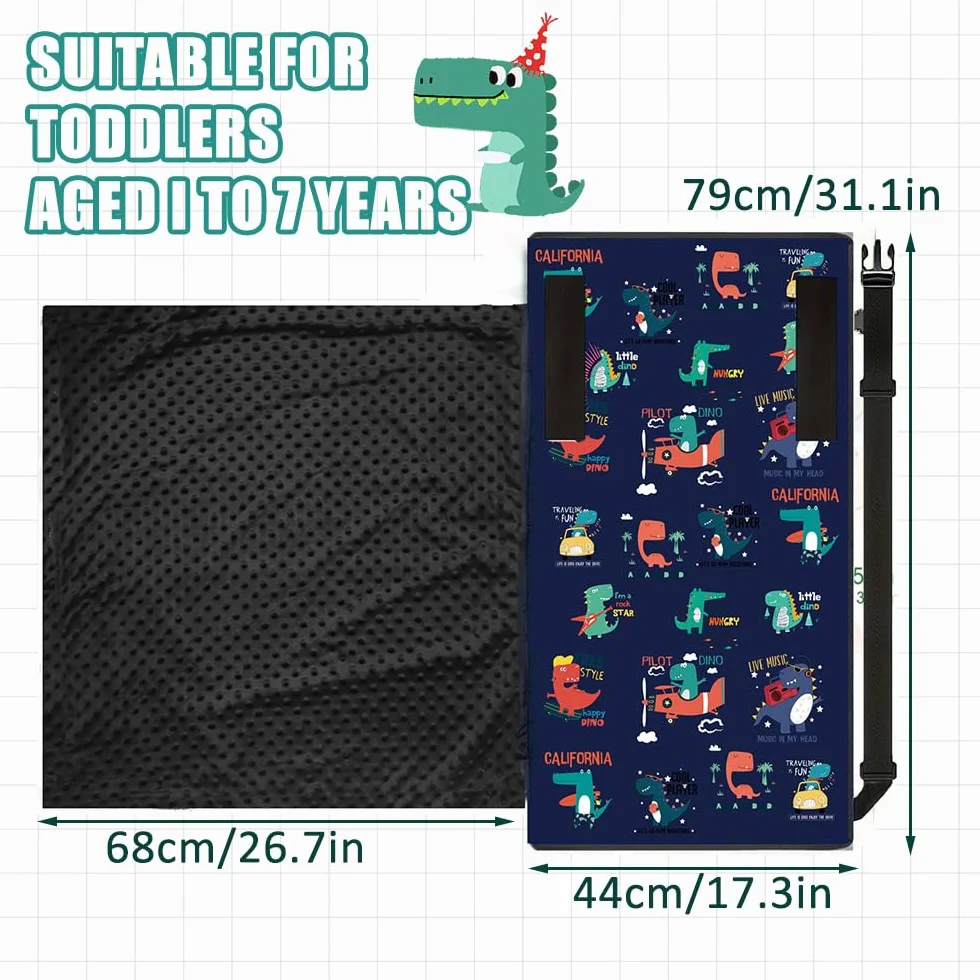 Prolunga per sedile aereo per bambini 79x44 cm pieghevole con borsa portaoggetti nero