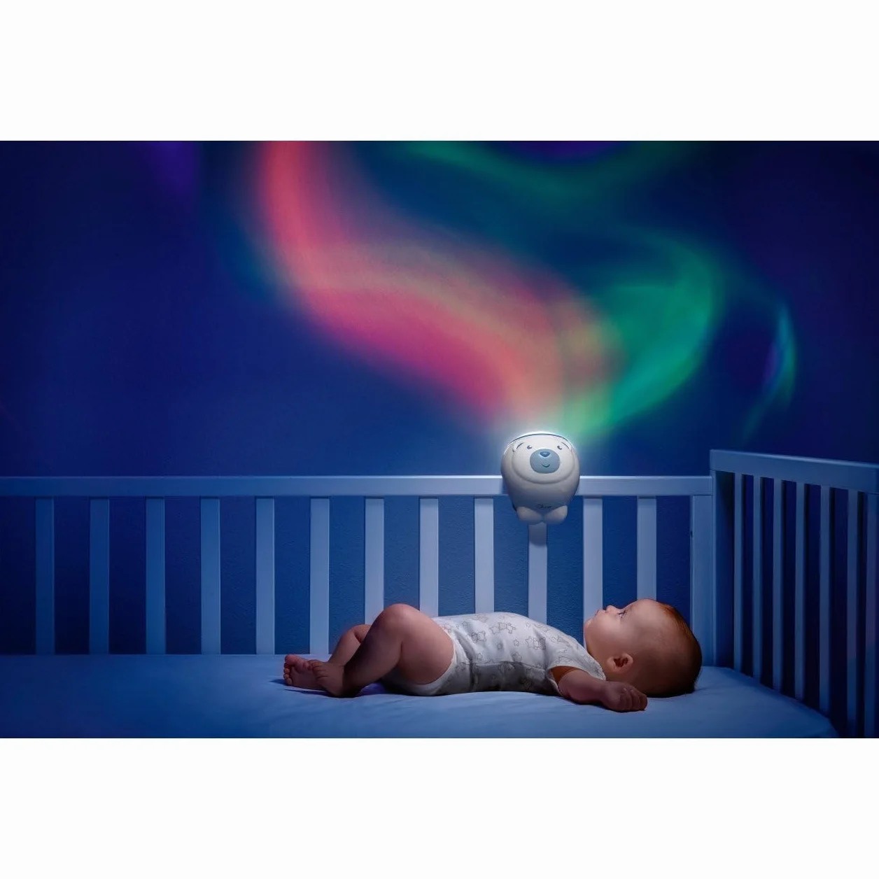 Chicco First Dreams Proiettore Orso Polare 2in1 da Culla e Comodino, Luce Notturna per Bambini, Musica Classica e Suoni Natura, Neonato 0+ Blu