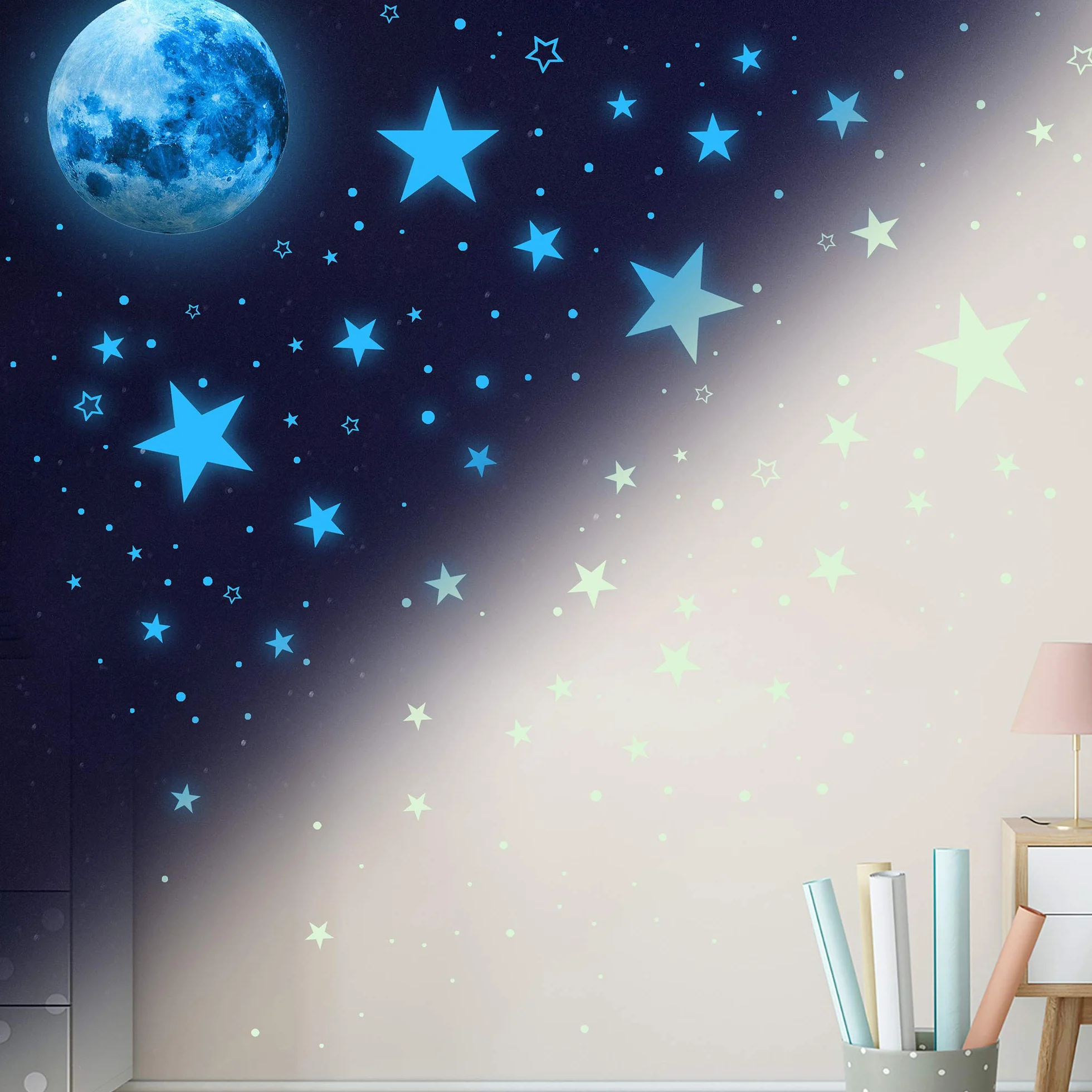 Stelle Fluorescenti Adesive Soffitto Luminoso Adesivi Muro 498PCS Decorazioni Cameretta