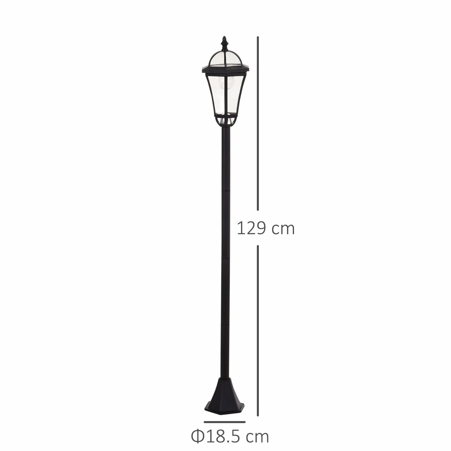 Outsunny Set 2 Lampioni Solari da Giardino, Luci da Esterno Solari con 2 LED, Accensione Automatica e Durata 6 Ore, Nero
