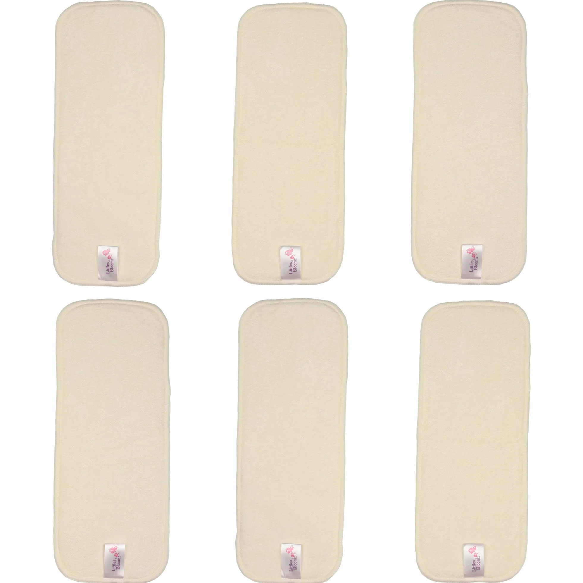 Littles & Bloomz 6 Inserti Riutilizzabili in Viscosa di Bambù per Pannolini Lavabili – Booster Assorbenti