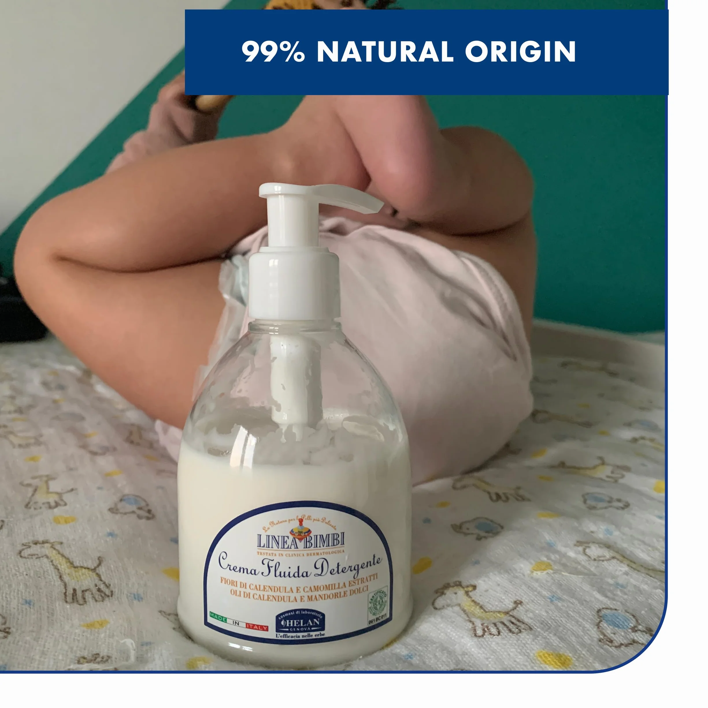 Helan Linea Bimbi Crema Corpo Idratante Neonato Bambino Detergente Camomilla Olio di Mandorle Dolci Calendula 240ml