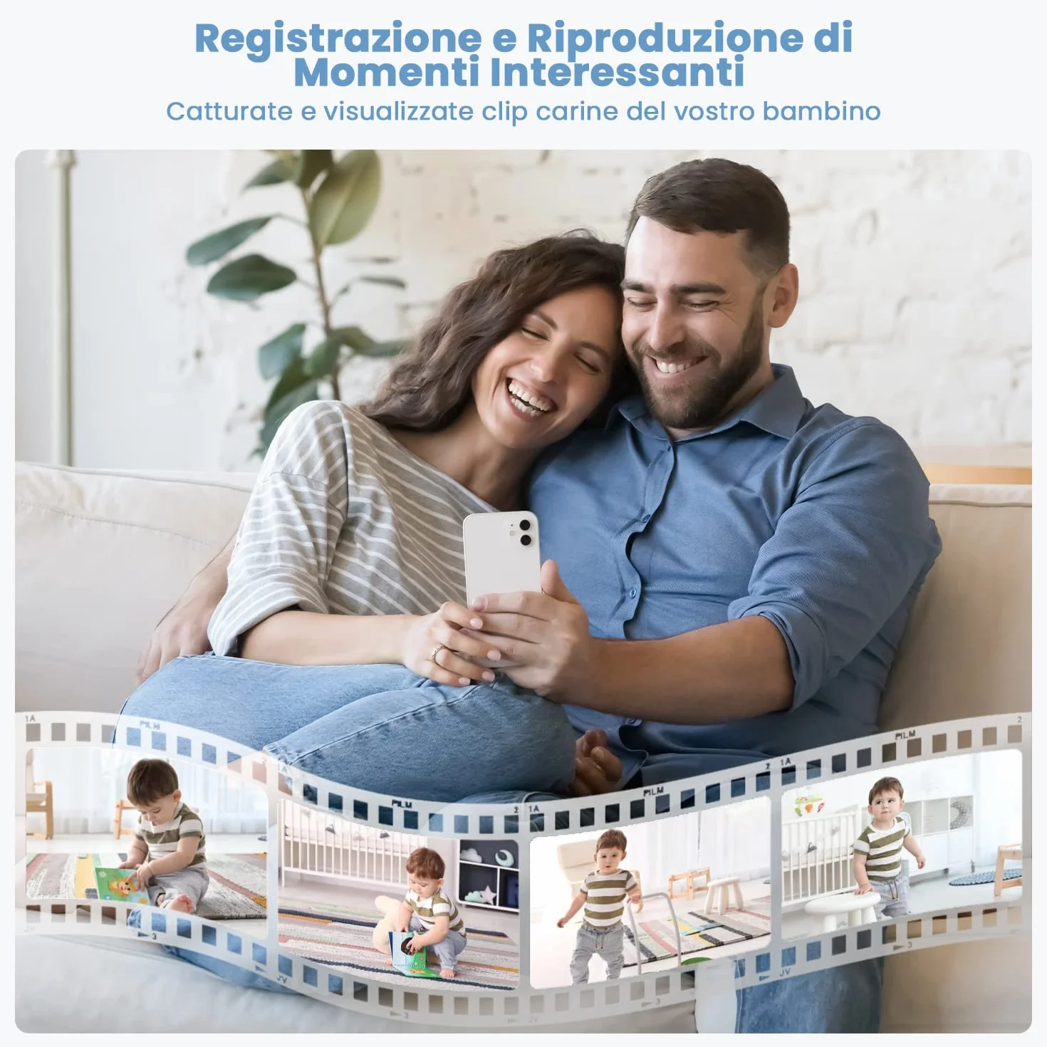 ieGeek 2K Baby Monitor con 5" LCD, Telecamera Bambini con APP, 3000mAh Batteria Ricaricabile, Rilevamento Intelligente