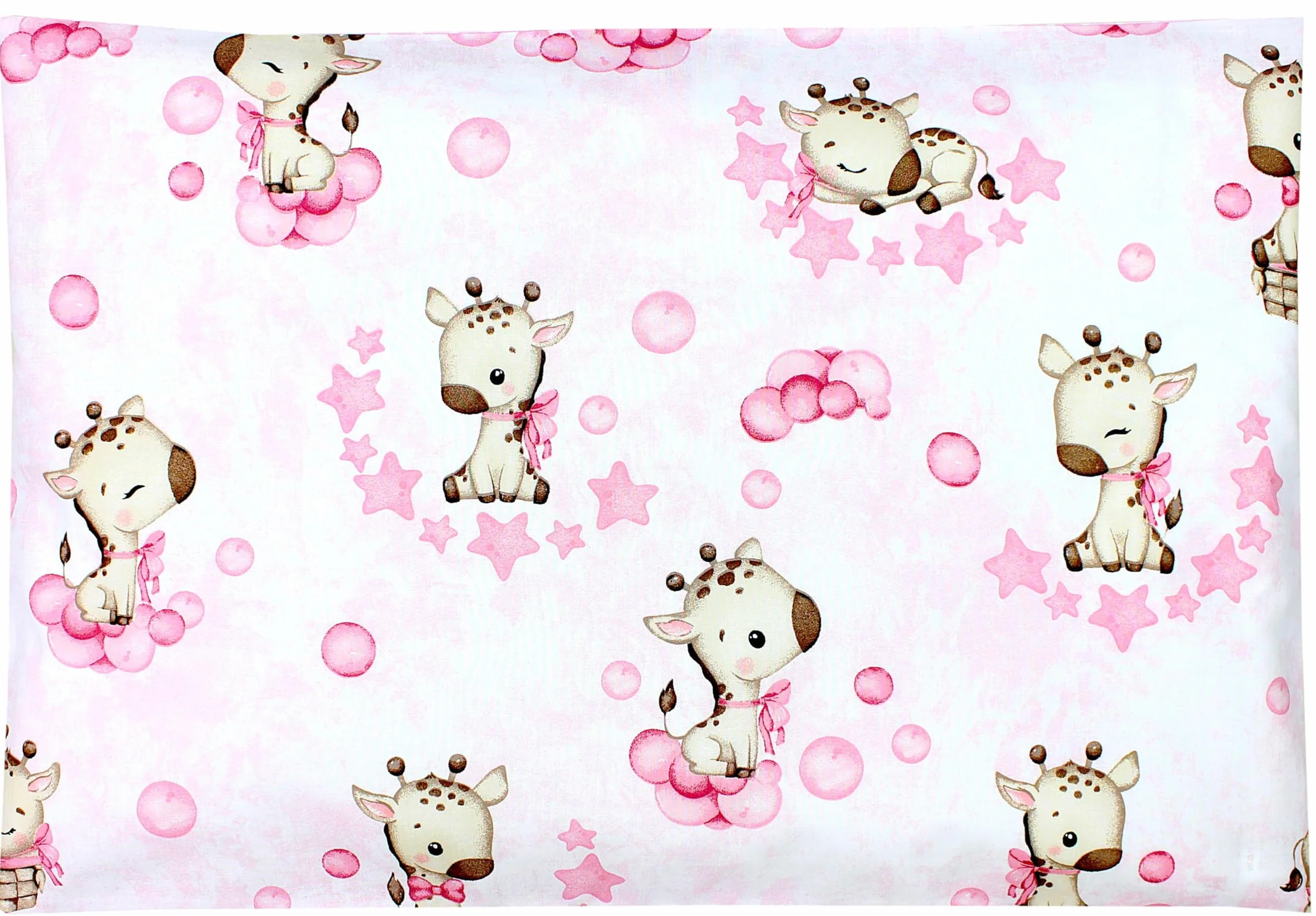 TupTam Federa per Cuscino per Bambini Set di 2 80x80 cm Giraffa puntini rosa