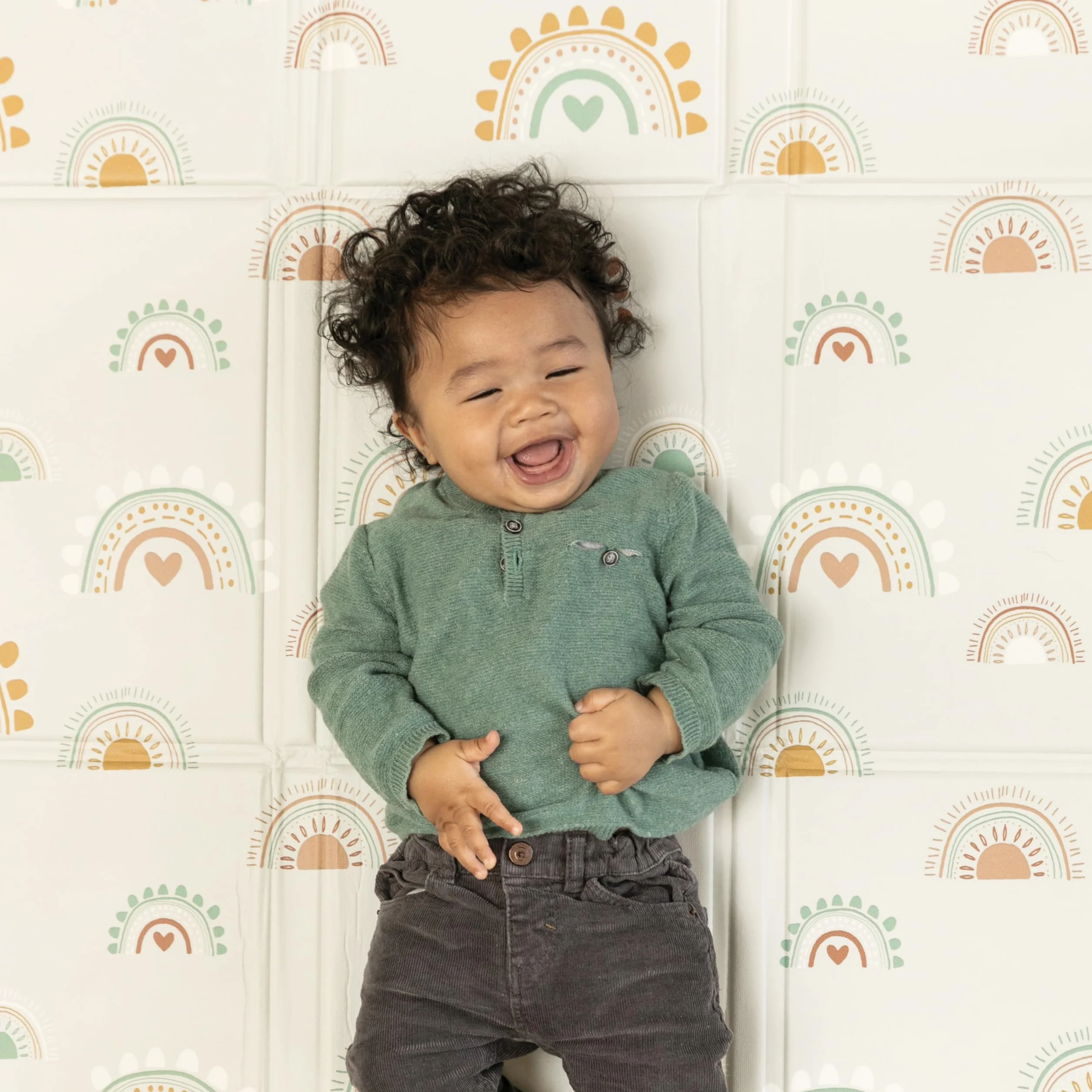Infantino Foldable Soft Foam Mat, Extra Large Double-Sided Baby Play Mat, Non Slip Crawling for Infants & Toddlers