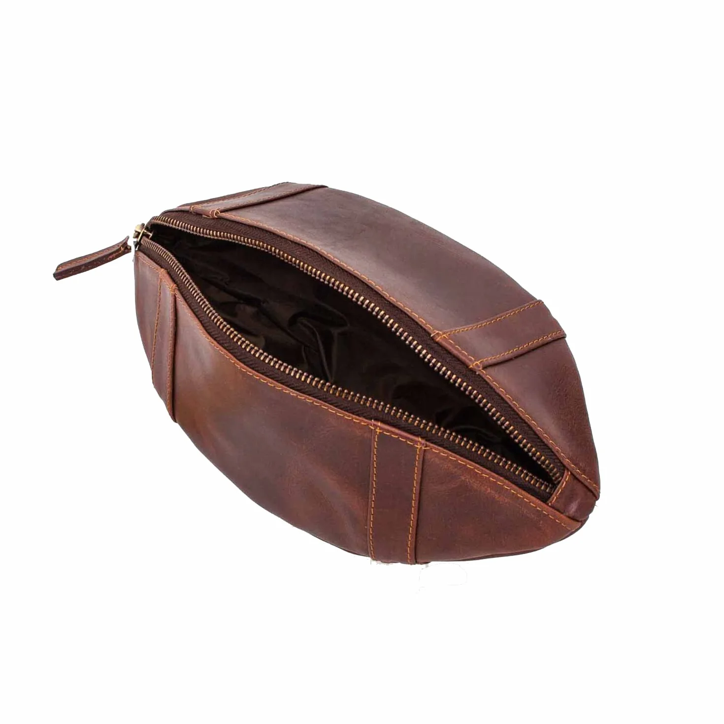 Mad Monkey American Football Toiletry Bag Genuine Leather Brown 27,5 cm
