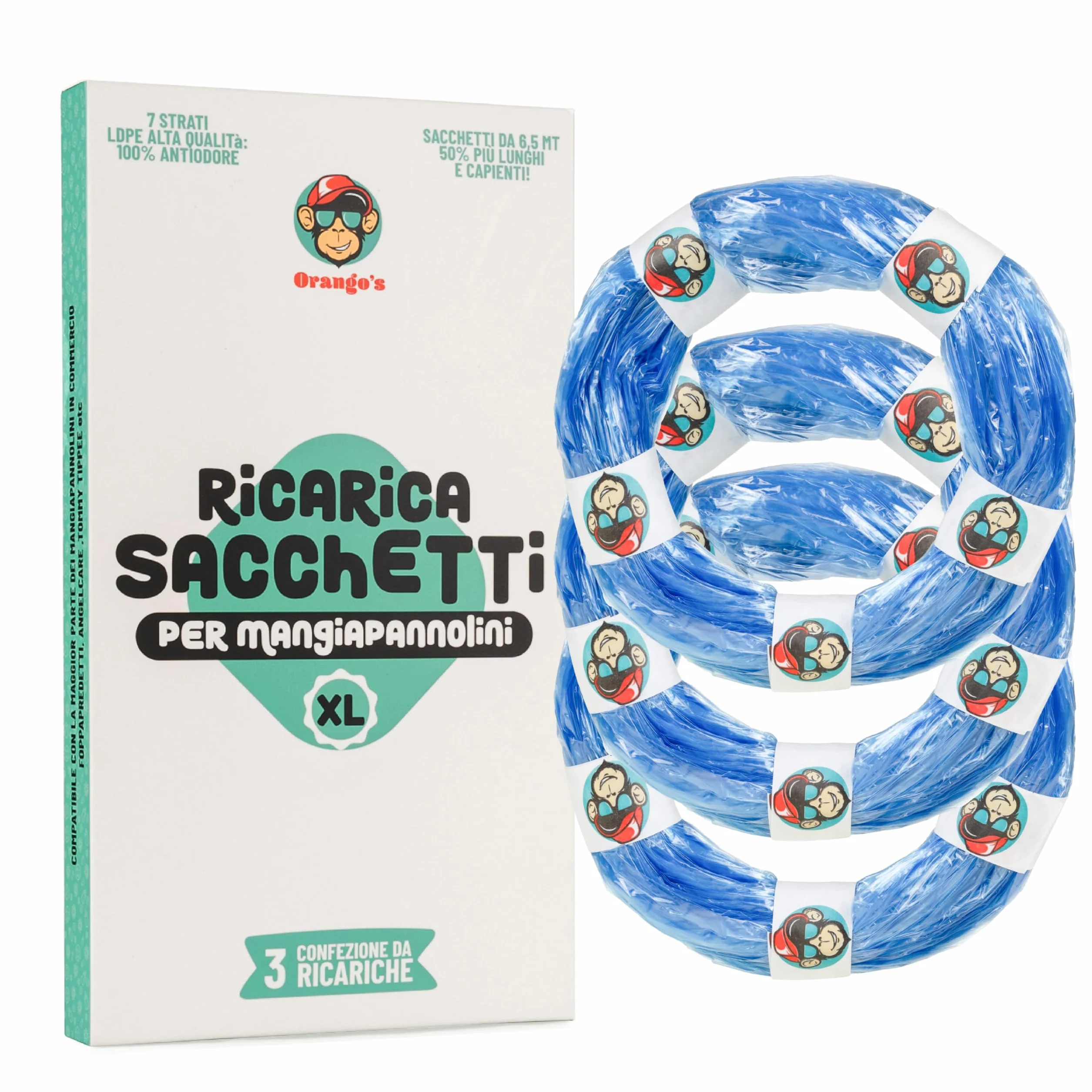 Orango's 3 Ricarica MangiaPannolini Universali, 7 Strati Anti Odore