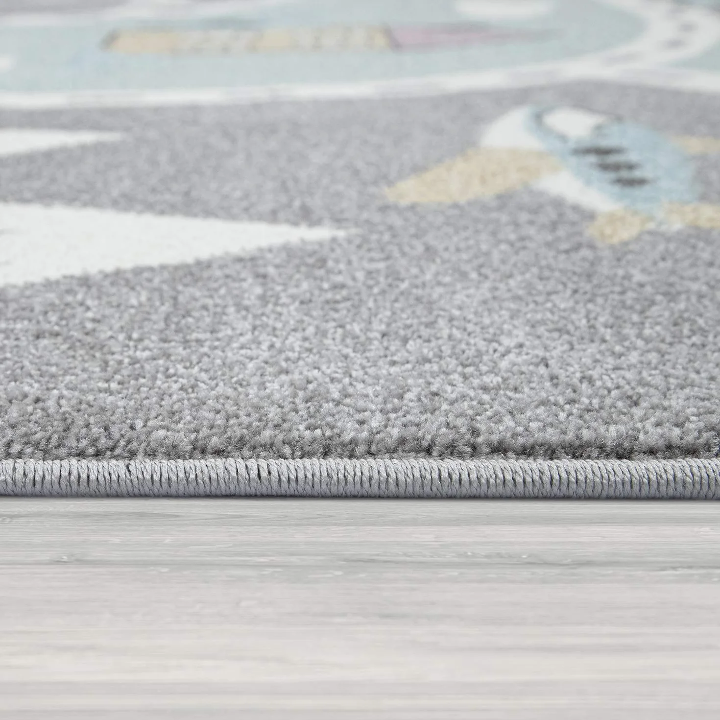 Paco Home Tappeto da gioco per bambini con motivo di strade verde grigio 120x170 cm